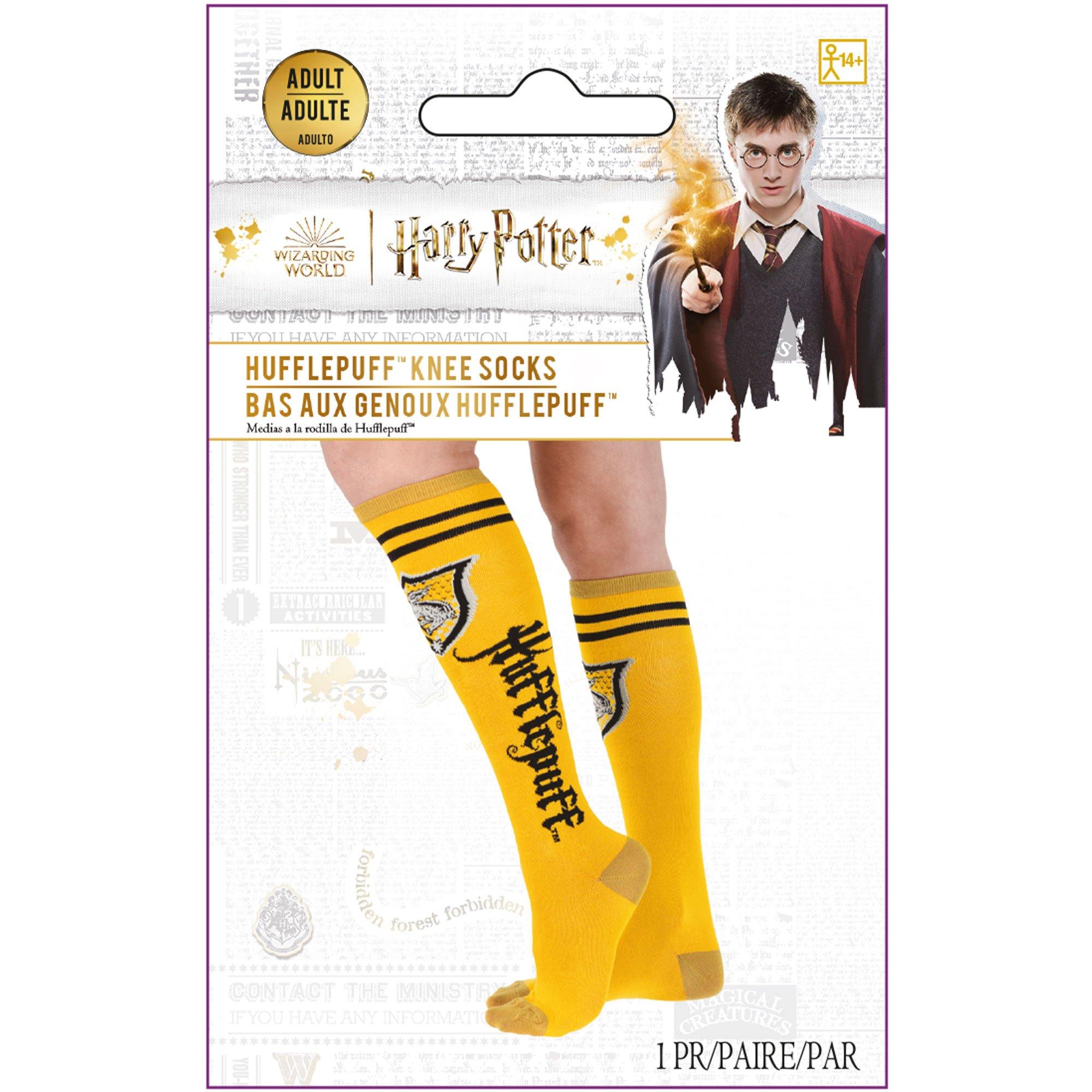 Adult Yellow & Black Hufflepuff Knee-High Socks - Harry Potter - Image 3