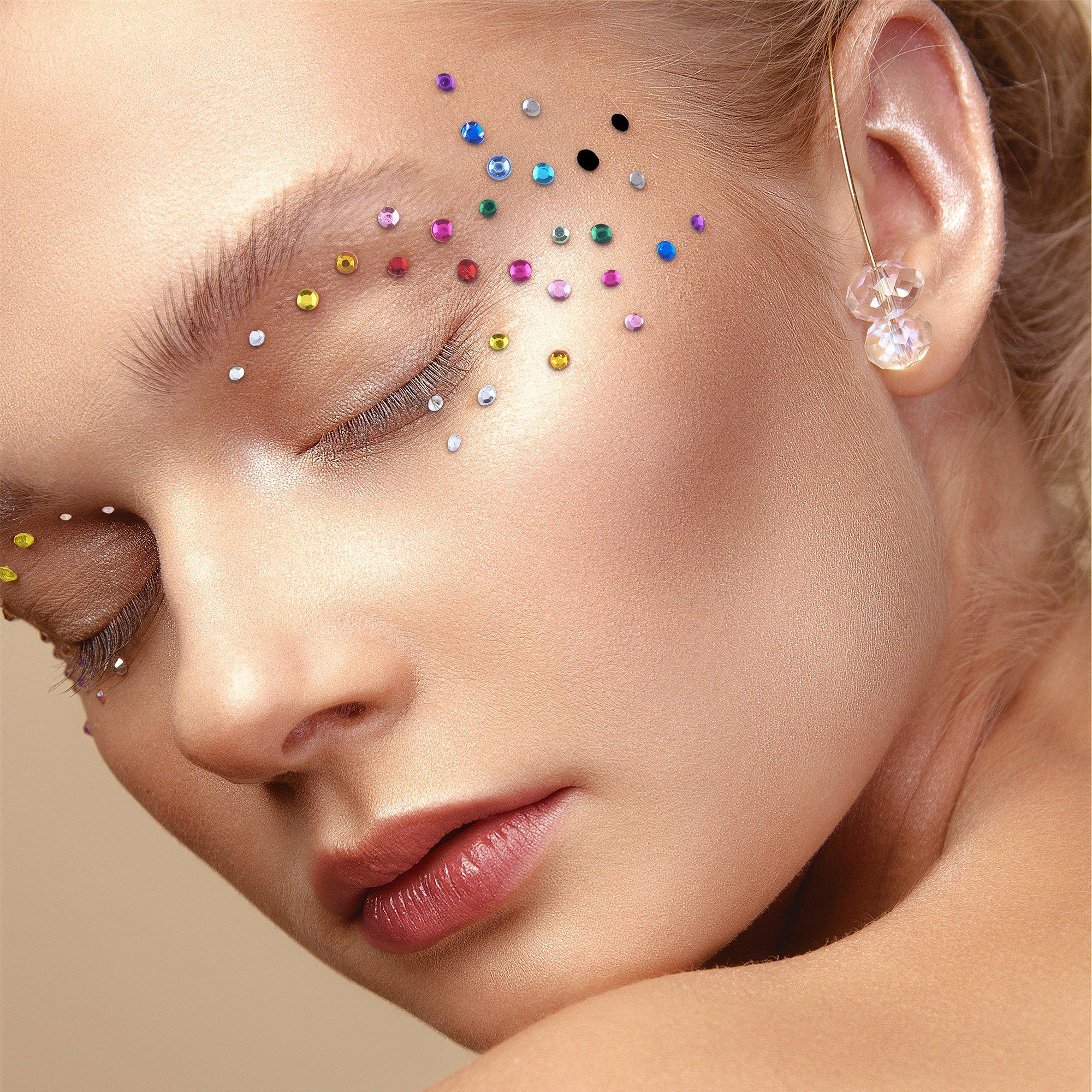 Rainbow Face Jewels. 180pc