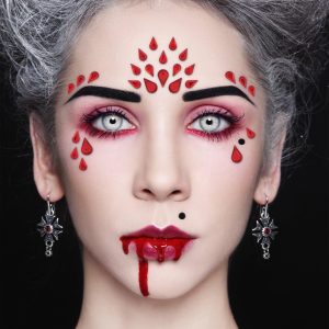 Red Teardrop Face Jewels. 36pc