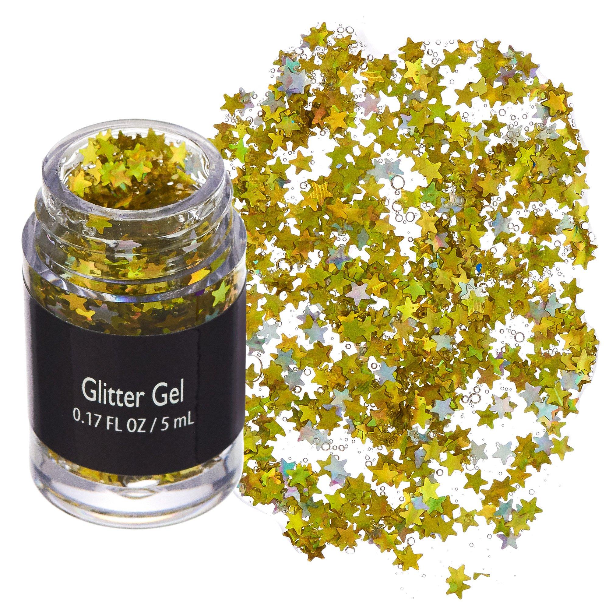 Gold Star Glitter Gel. 0.17oz