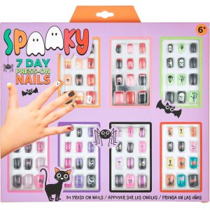 Kids' Spooky Halloween 7-Day Press-On Nails. 84pc
