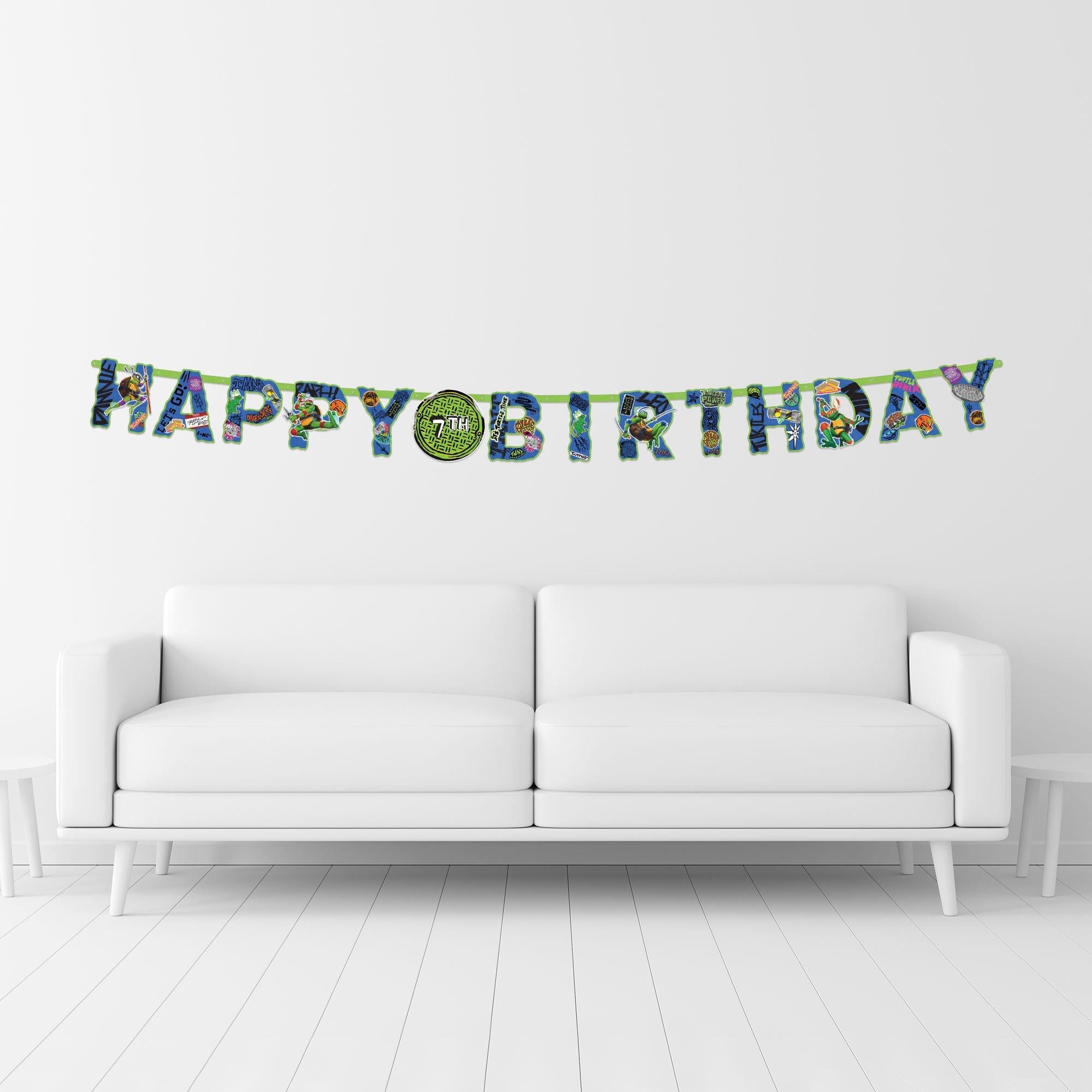 TMNT Add an Age Cardstock Birthday Banner Kit. 10ft - Teenage Mutant Ninja Turtles: Mutant Mayhem - Image 2