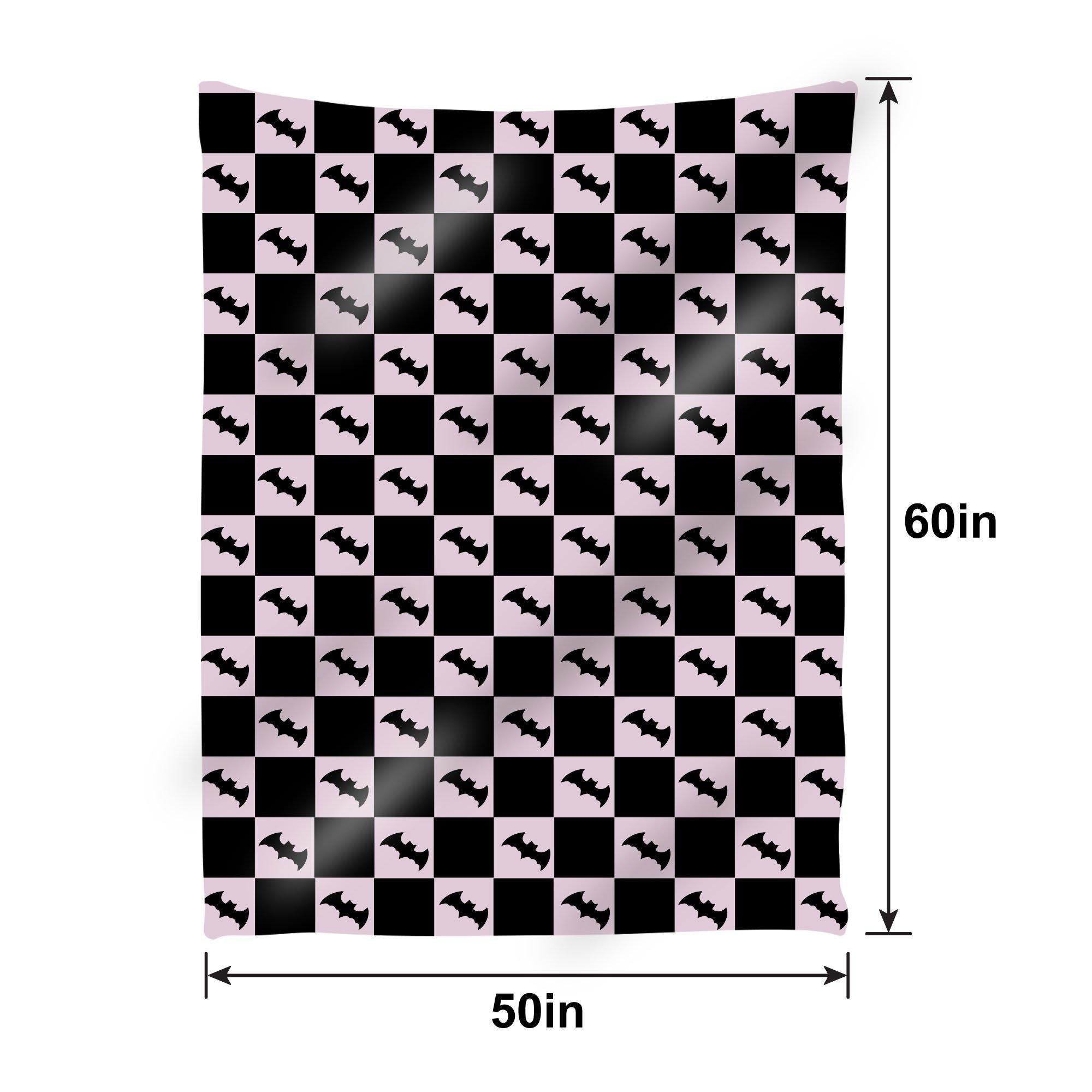 Breast Cancer Awareness Small Bats Halloween Fleece Blanket. 60in x 50in - Image 2