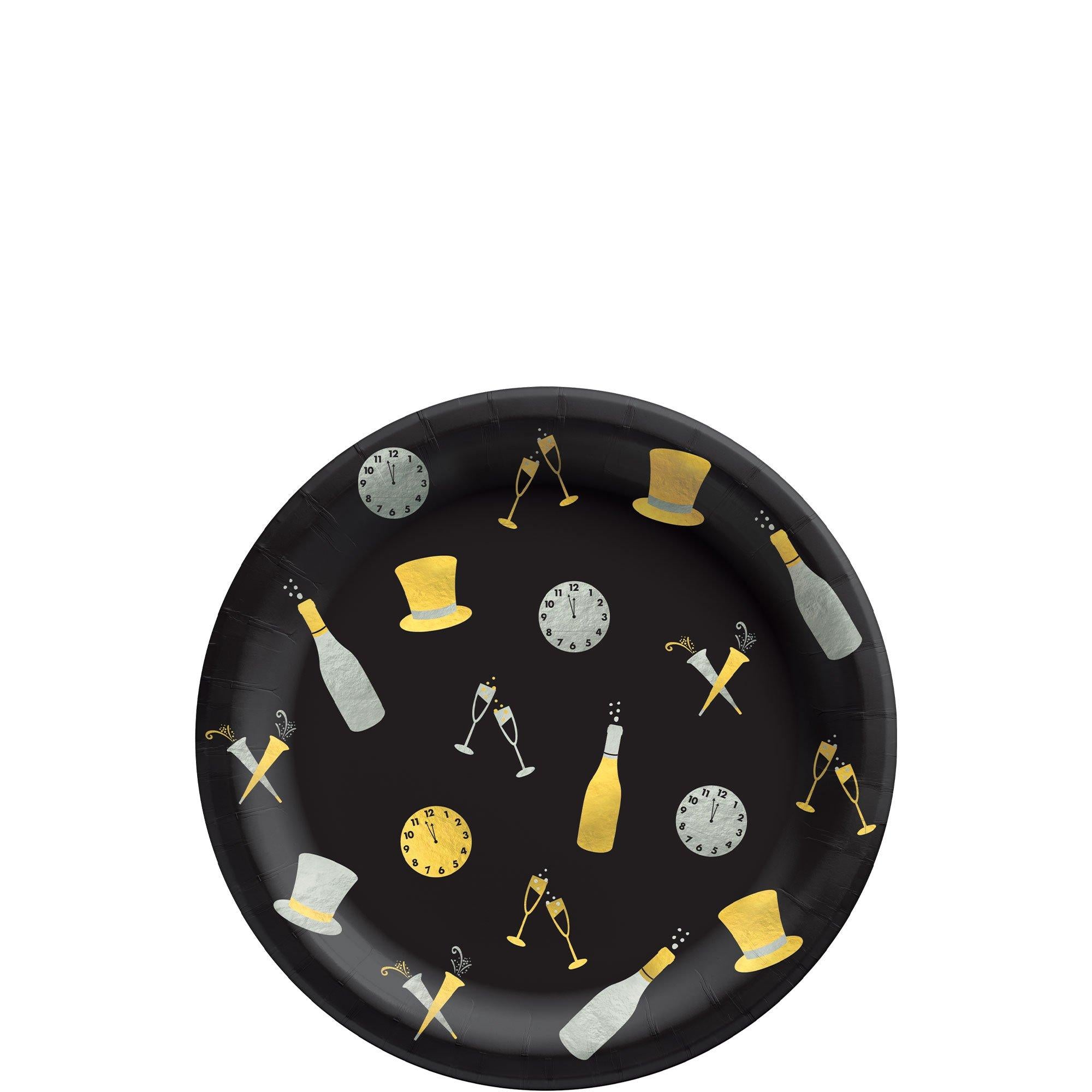 Bubbly This Way New Year's Eve Paper Dessert Plates. 6.5in. 50ct