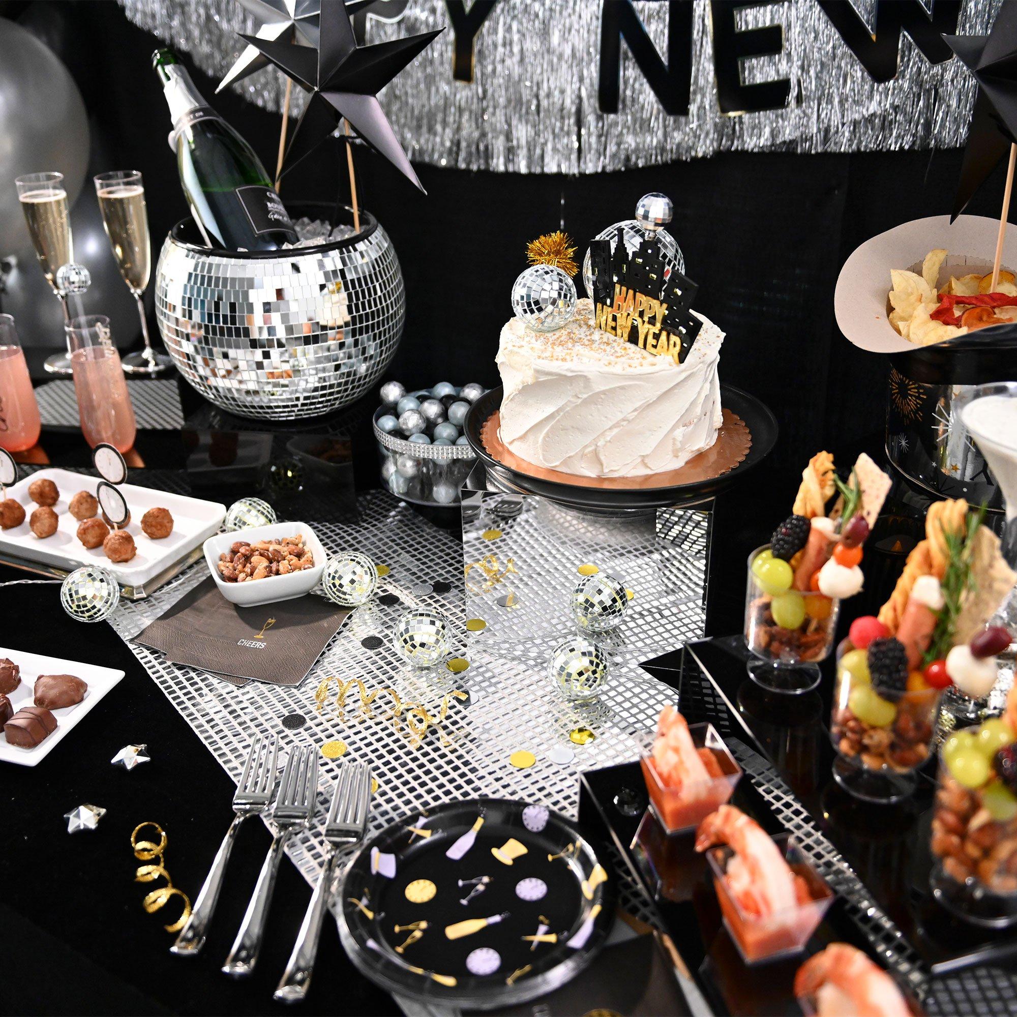 Bubbly This Way New Year's Eve Paper Dessert Plates. 6.5in. 50ct - Image 3