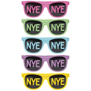 Glow-in-the-Dark NYE Plastic Glasses. 10ct