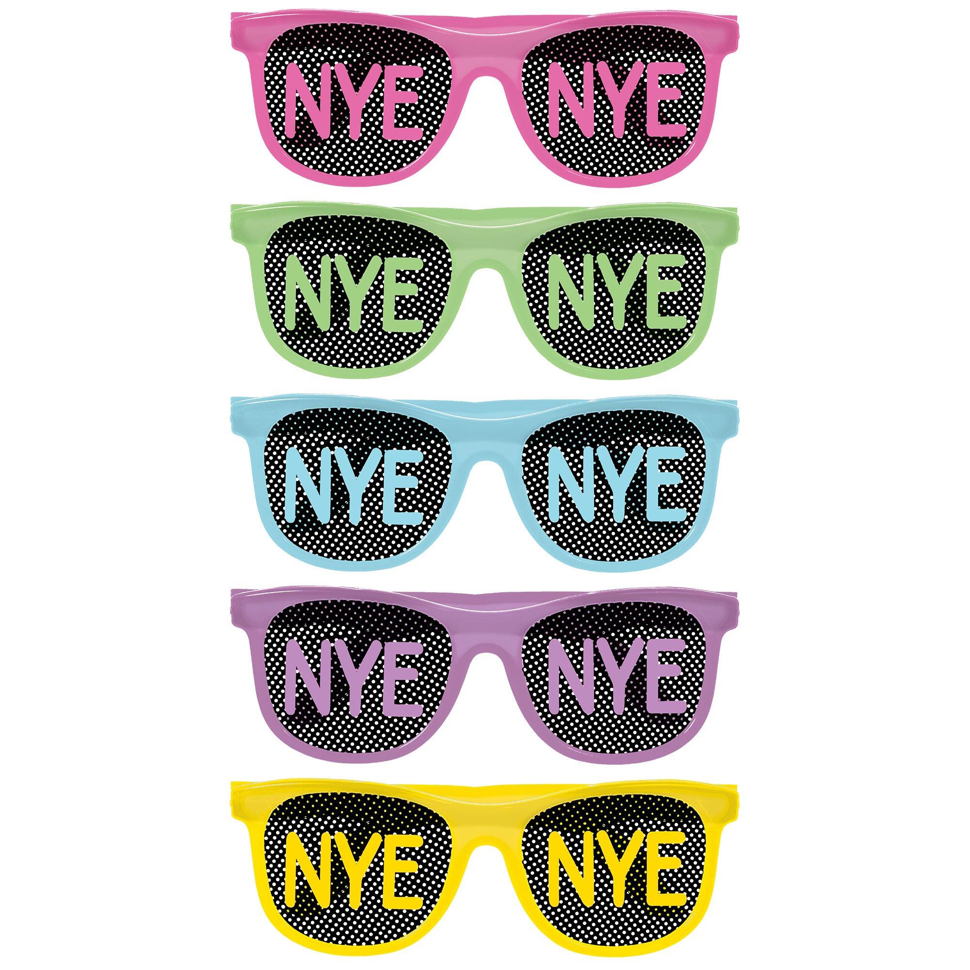 Glow-in-the-Dark NYE Plastic Glasses. 10ct