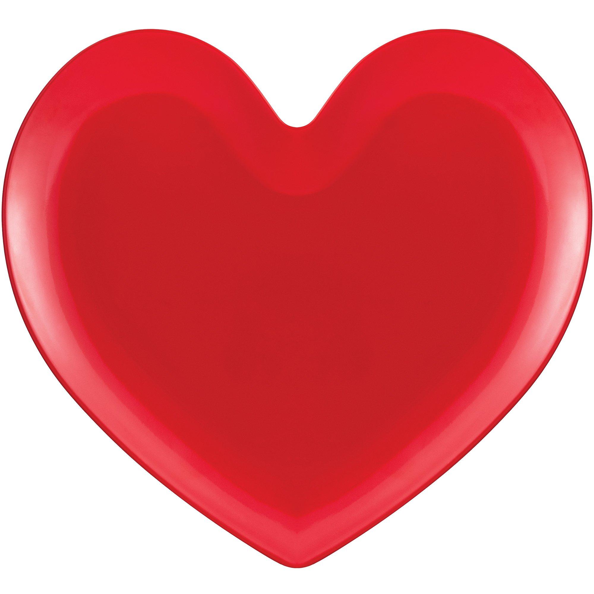 Red Heart-Shaped Melamine Lunch Plate. 9.37in