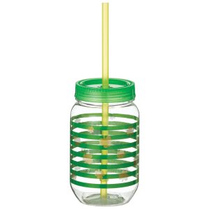 St. Patrick's Day Gold Shamrock Mason Jar Cup. 18.5oz