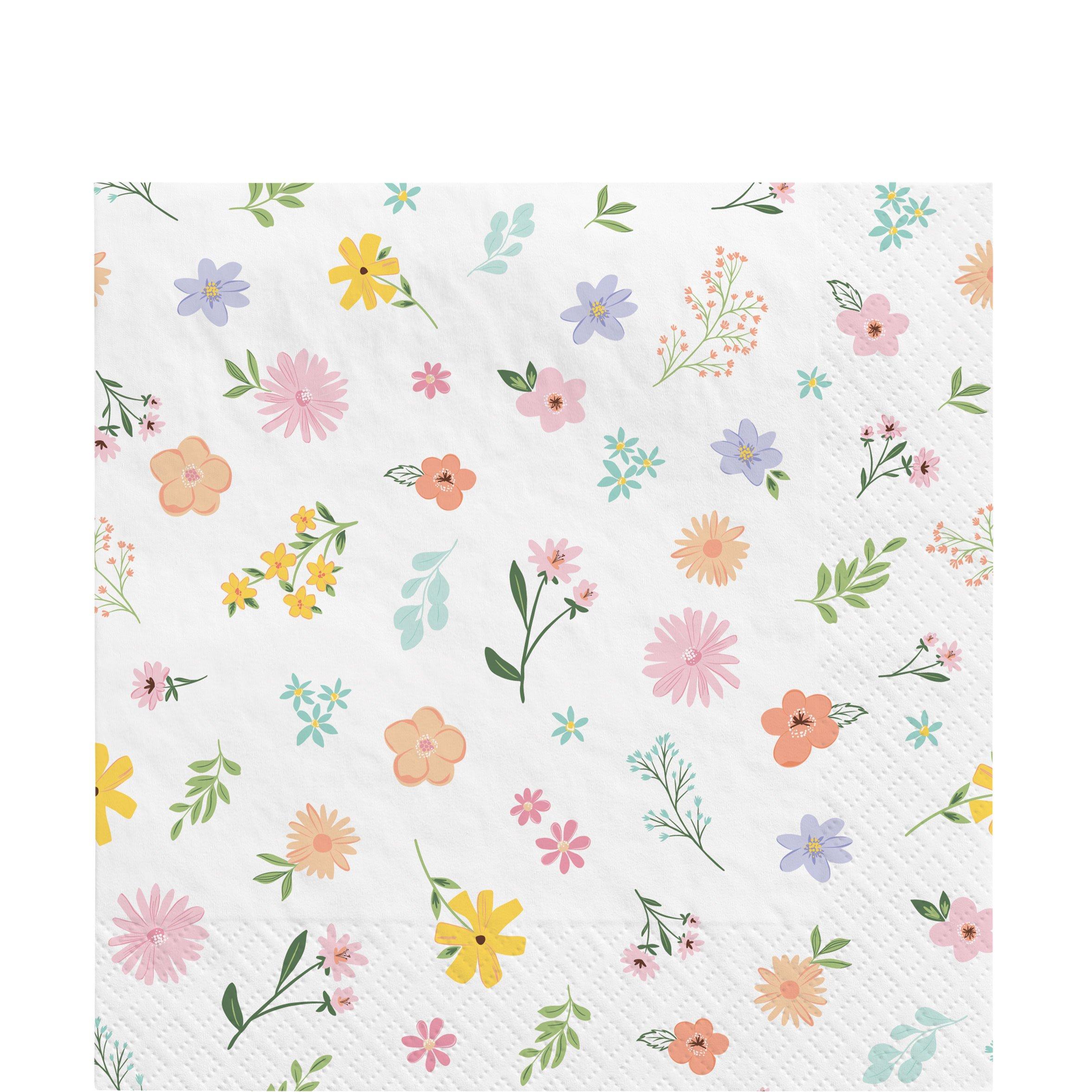 Springtime Blooms Paper Lunch Napkins. 6.5in. 16ct