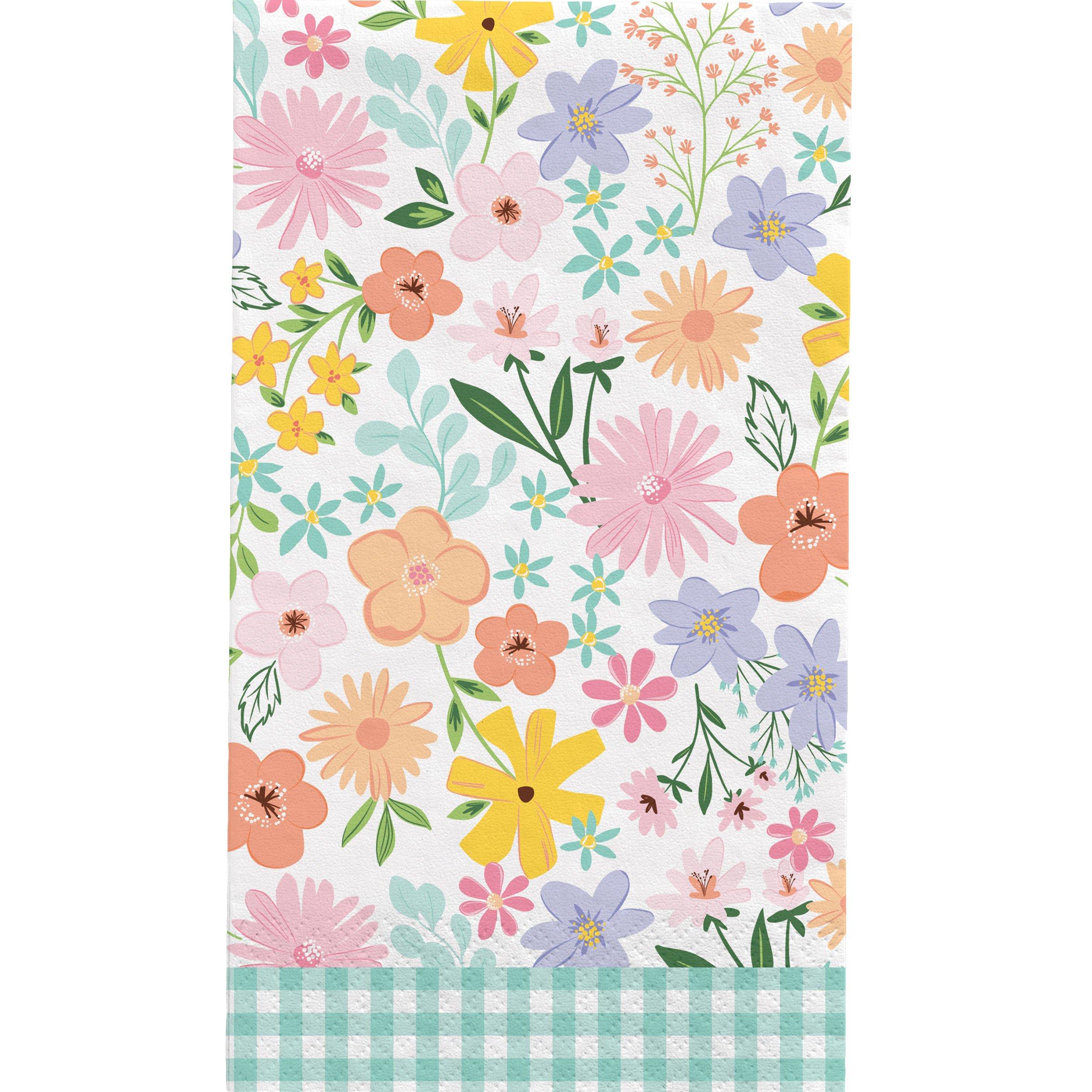 Springtime Blooms Paper Guest Towels. 4.5in x 7.75in. 16ct