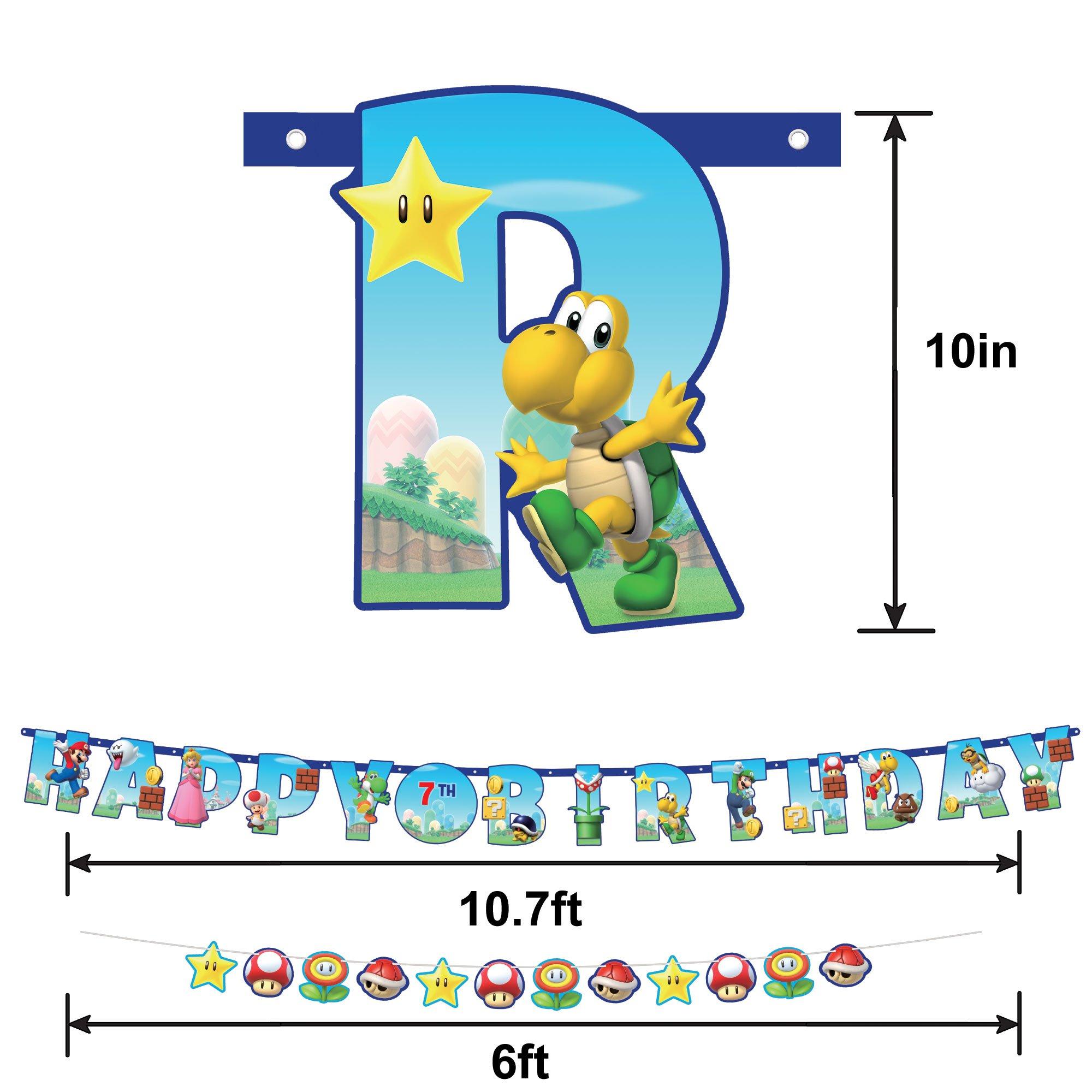 Customizable Super Mario Birthday Letter Banner Set. 2pc - Image 3