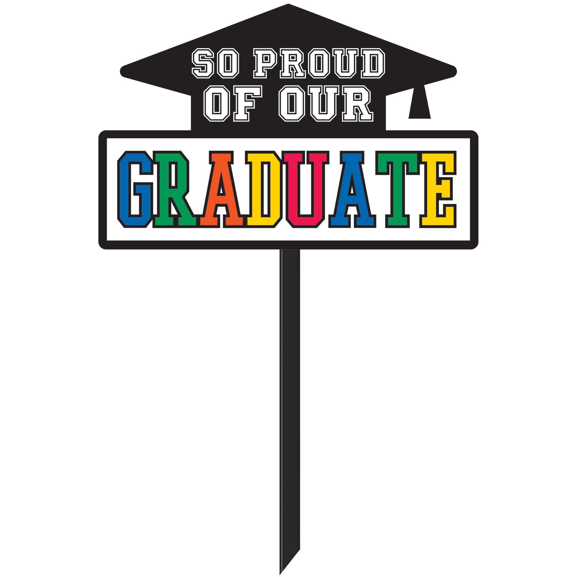 Multicolor So Proud Grad Plastic Yard Sign. 15in x 25in - Image 2