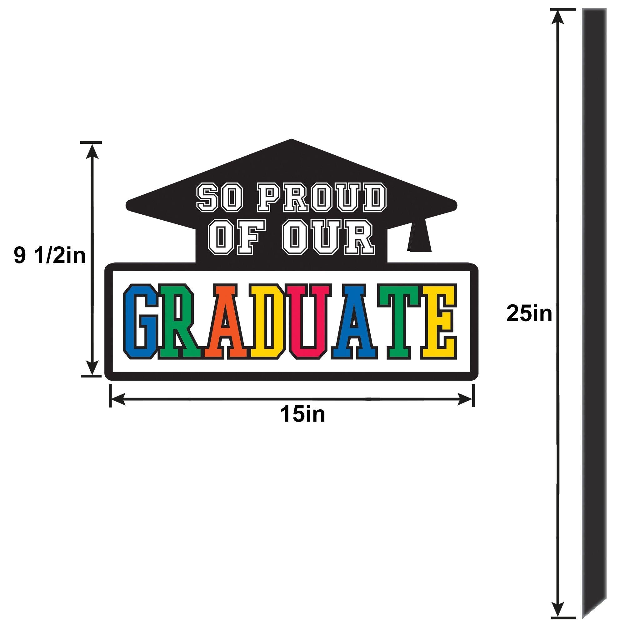 Multicolor So Proud Grad Plastic Yard Sign. 15in x 25in - Image 3