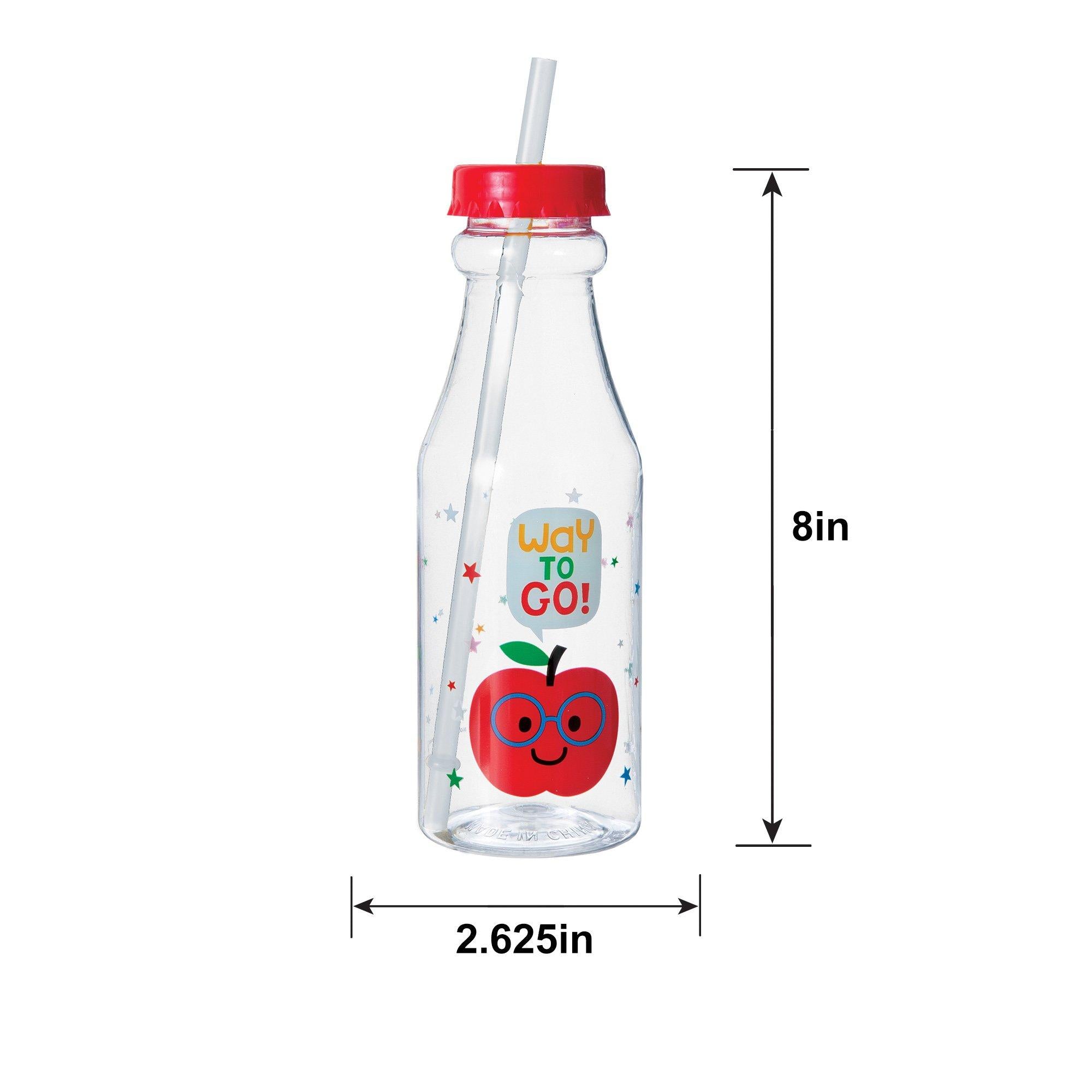 Graduation Fun Plastic Bottle with Straw. 16oz - Image 2