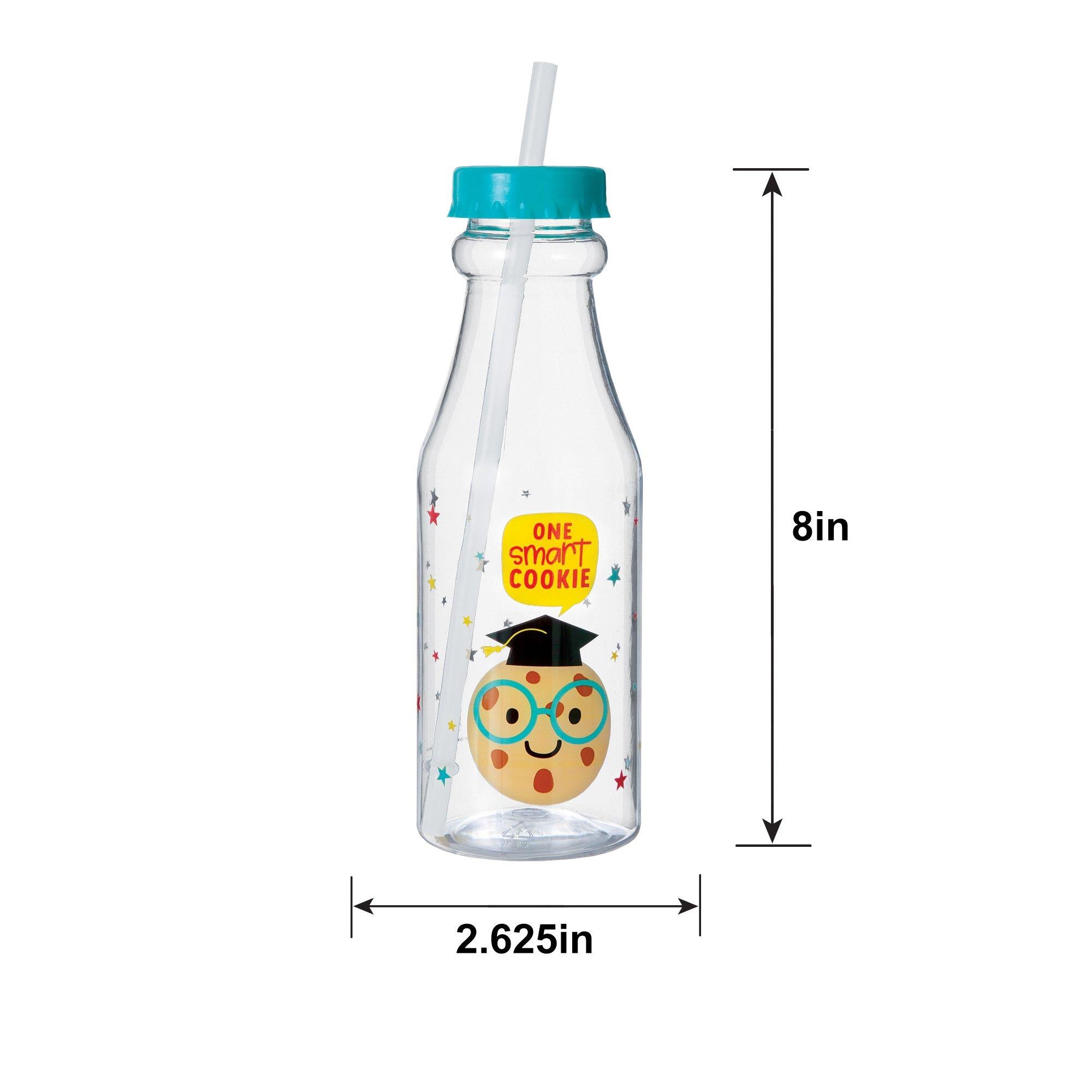 Graduation Fun Plastic Bottle with Straw. 16oz - Image 3