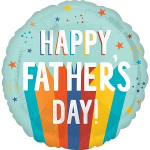 Playful Stripes Happy Father's Day Foil Balloon. 17in