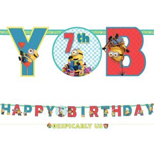 Minions Add an Age Cardstock Birthday Banner Kit. 10ft - Despicable Me 4