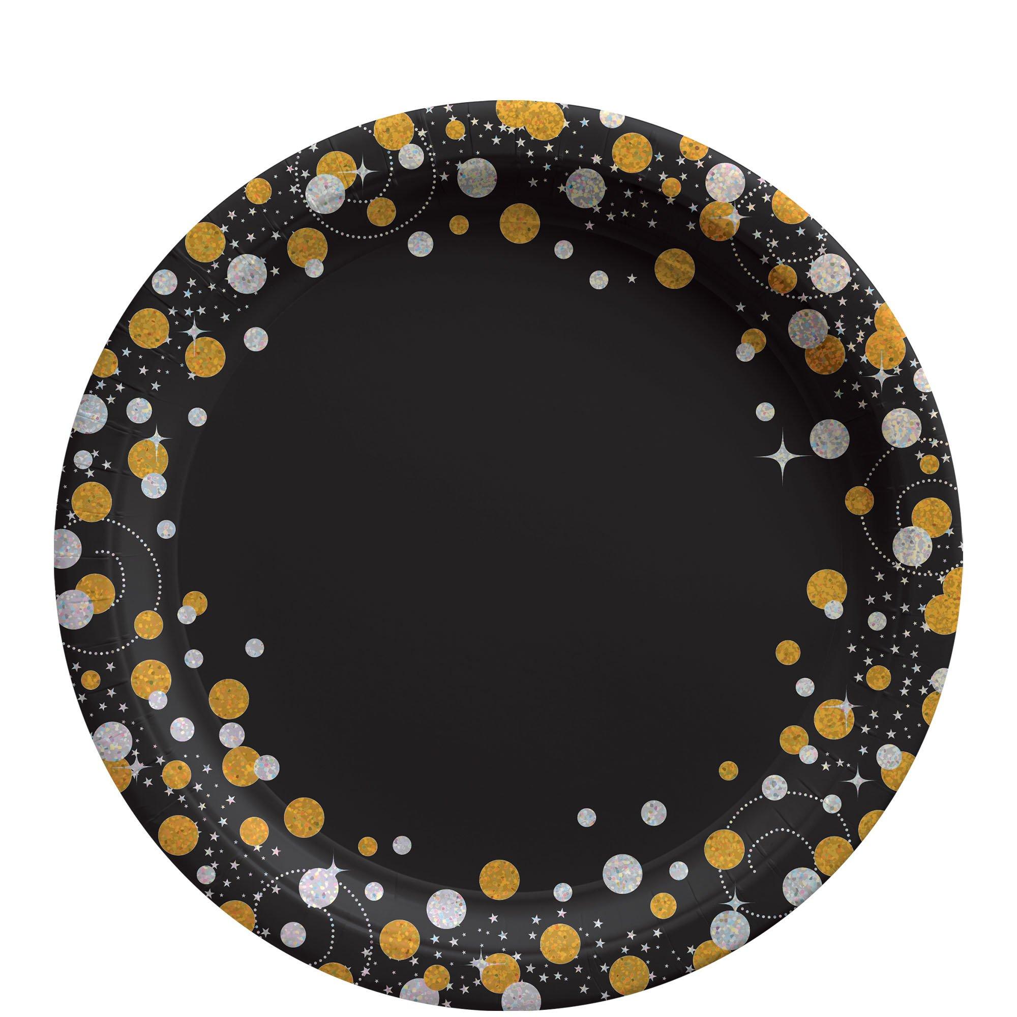 Prismatic Sparkling Celebration Paper Lunch Plates. 9in. 8ct