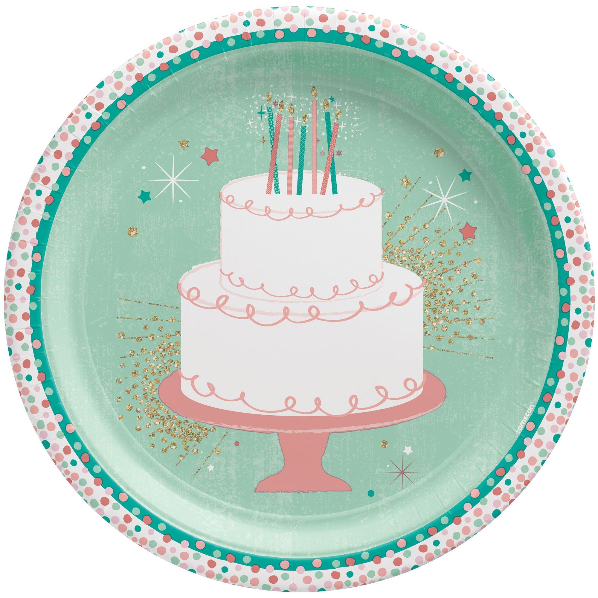 Happy Cake Day Paper Dinner Plates. 10.5in. 8ct