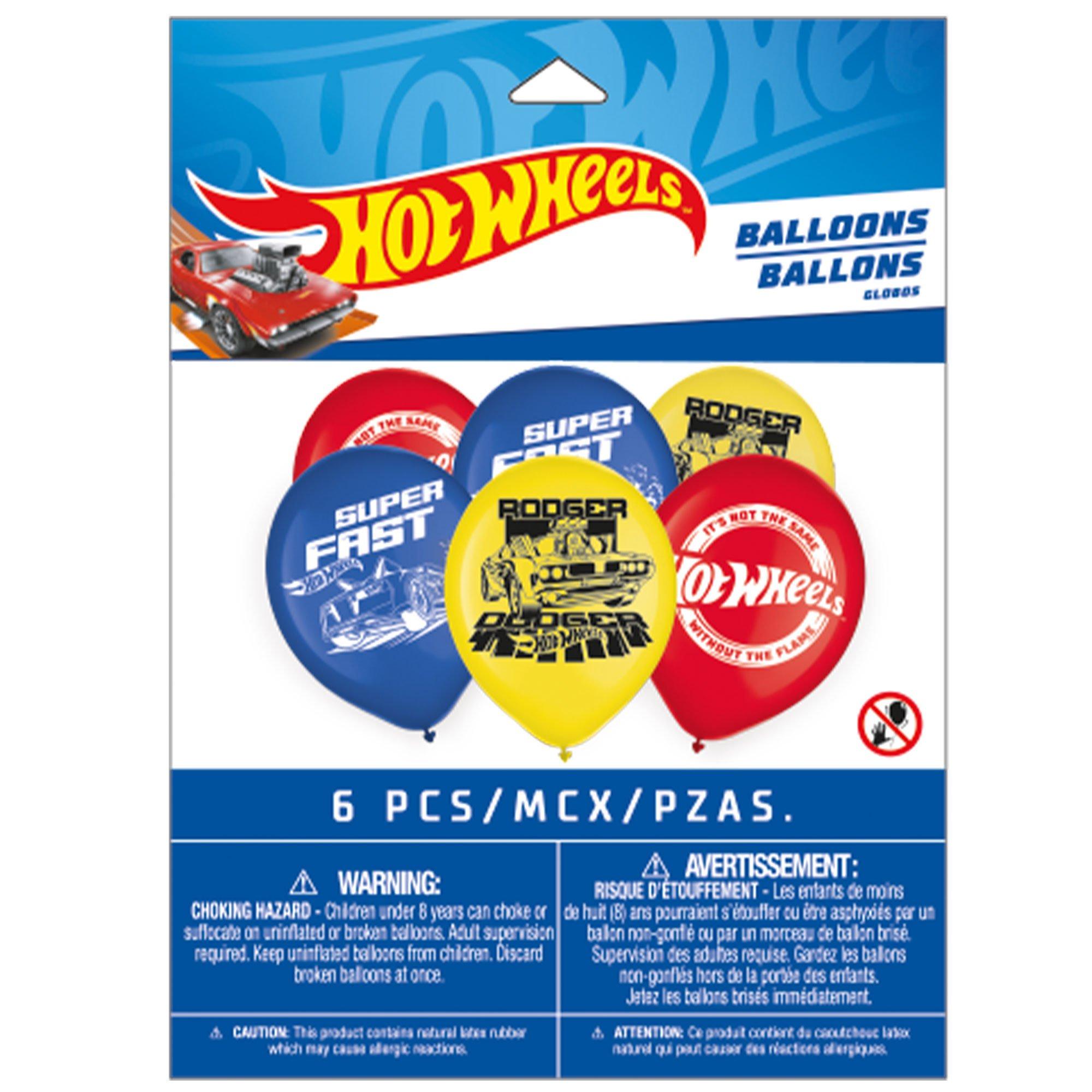 6ct. 12in. Hot Wheels Latex Balloons - Image 2