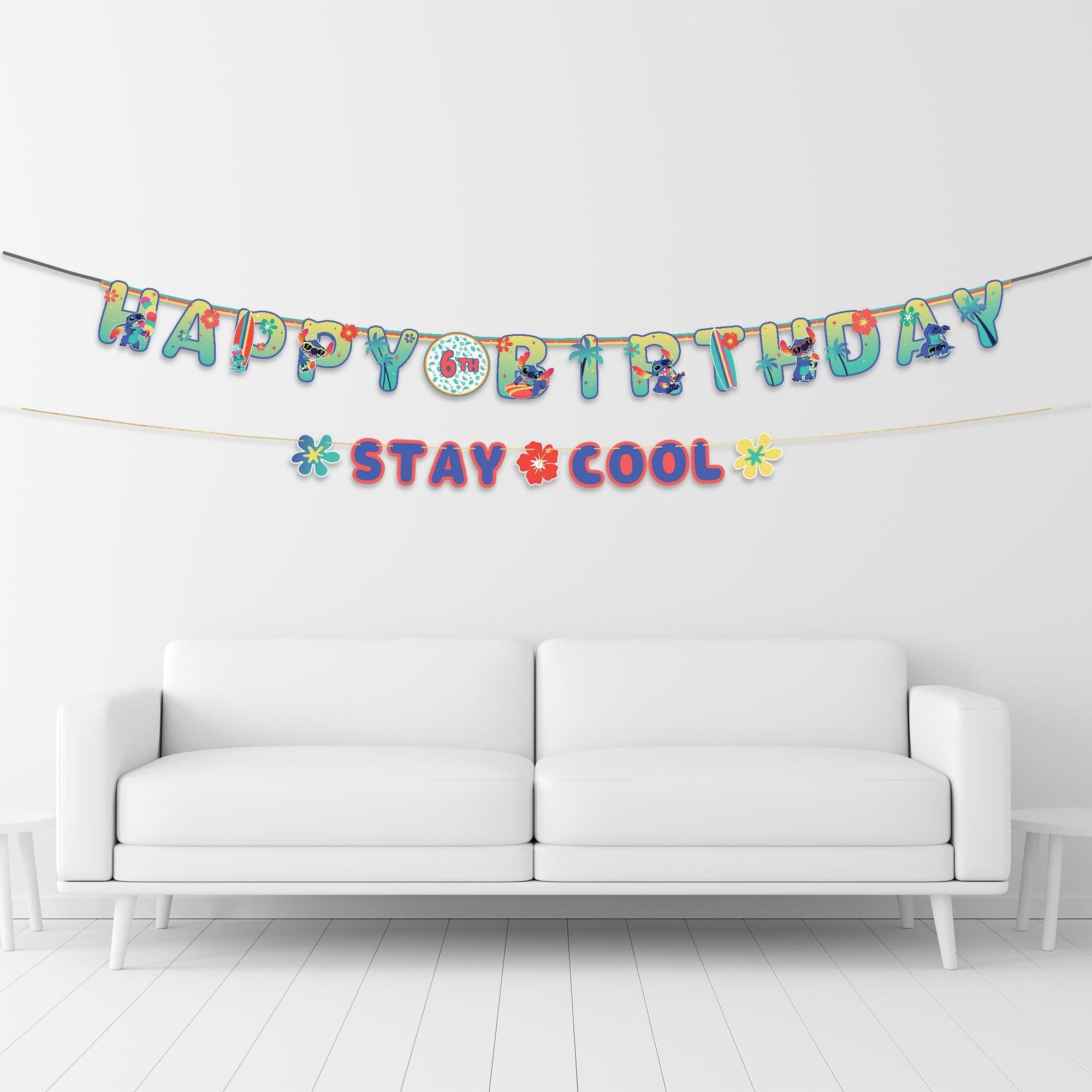 Stitch Aloha Add an Age Cardstock Birthday Banner Kit. 10.5ft - Disney Lilo & Stitch - Image 2
