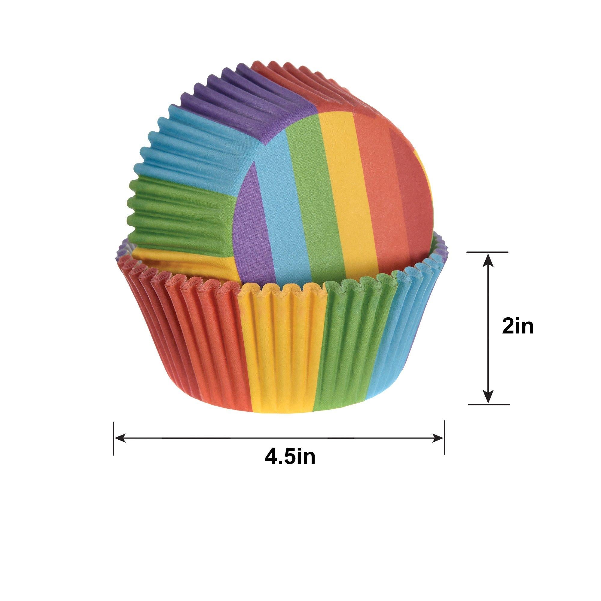 Rainbow Stripe Baking Cups. 48ct - Image 2