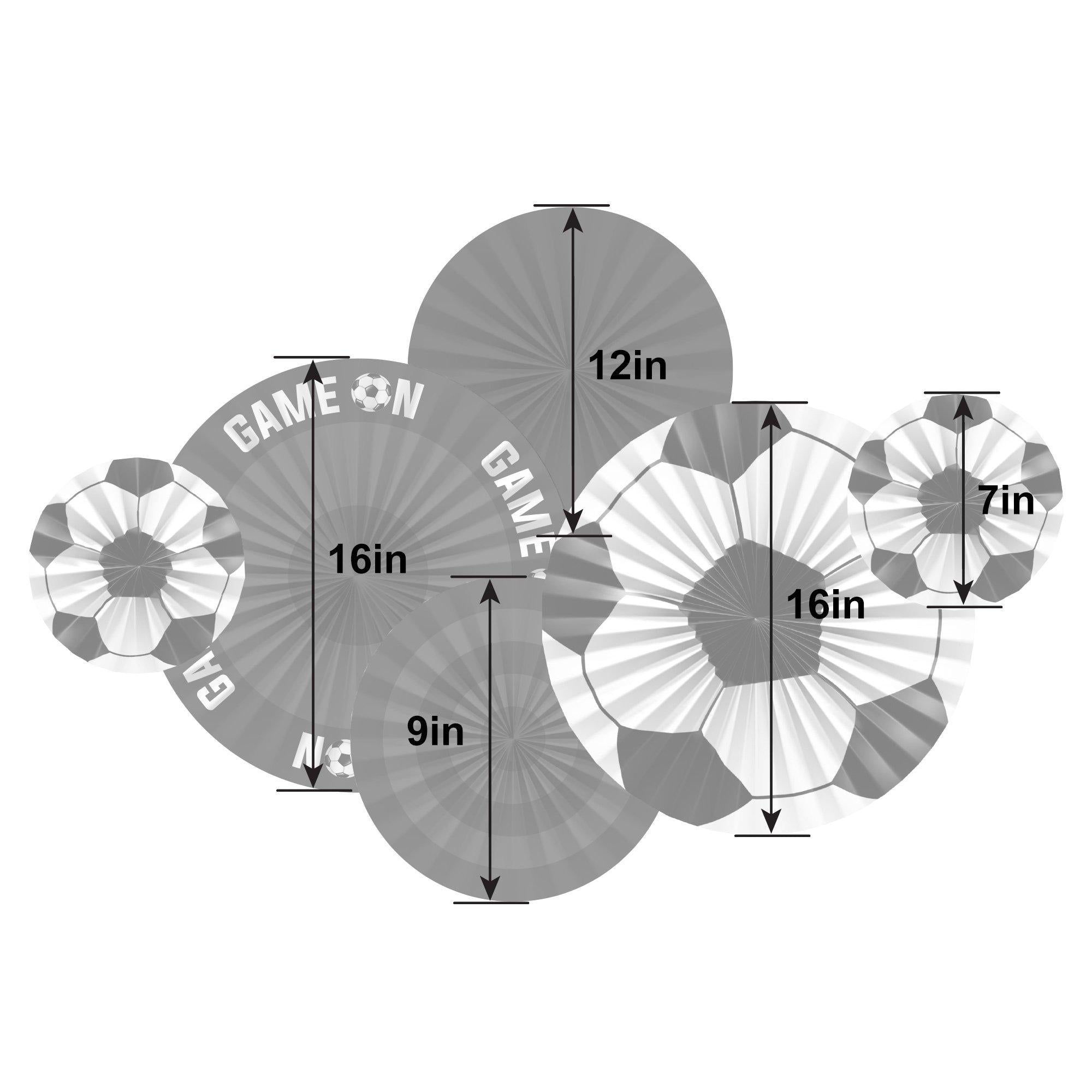 Corner Kick Soccer Paper Fan Decorations. 6ct - Image 2