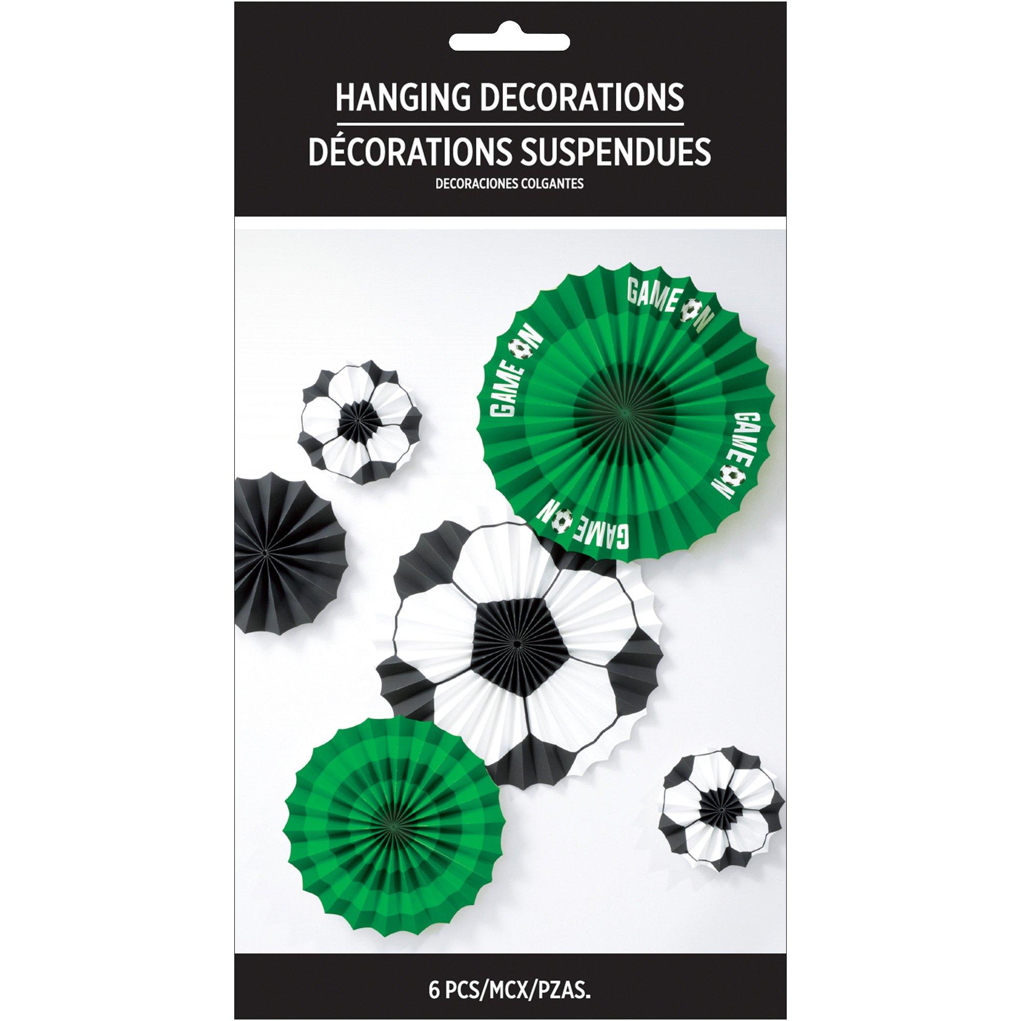 Corner Kick Soccer Paper Fan Decorations. 6ct - Image 3