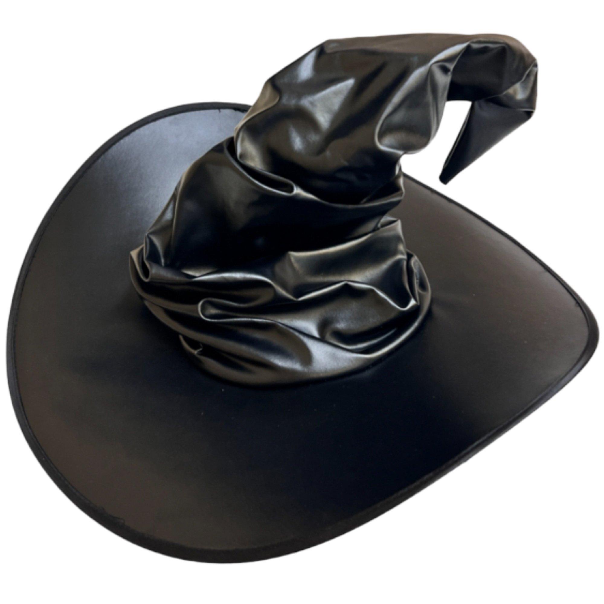 Wrinkly Faux Leather Posable Witch Hat - Image 2