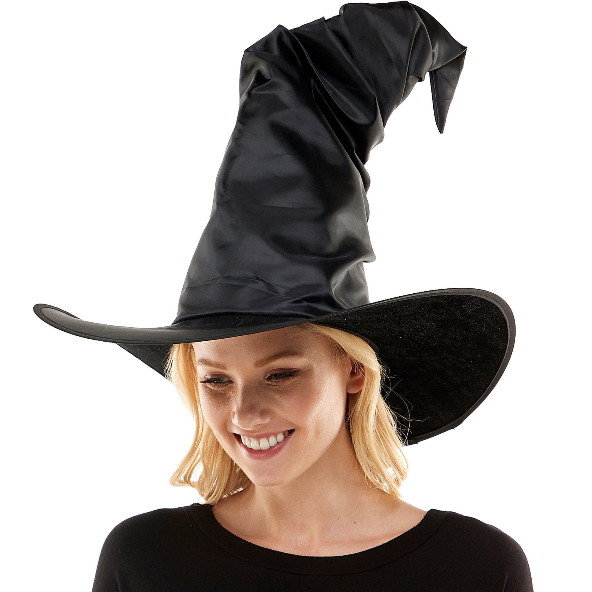 Wrinkly Faux Leather Posable Witch Hat - Image 4