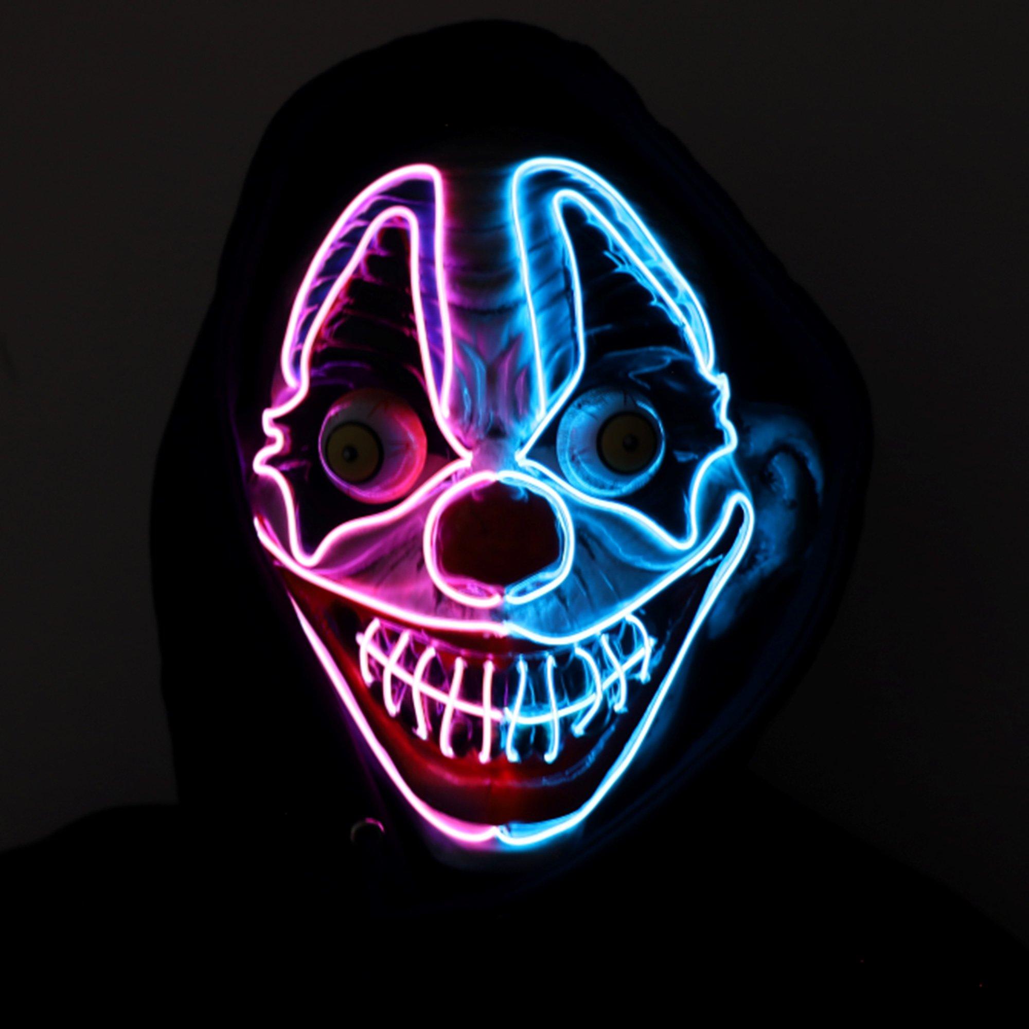 Adult Light-Up Bulging Eyes Clown Mask - Image 4