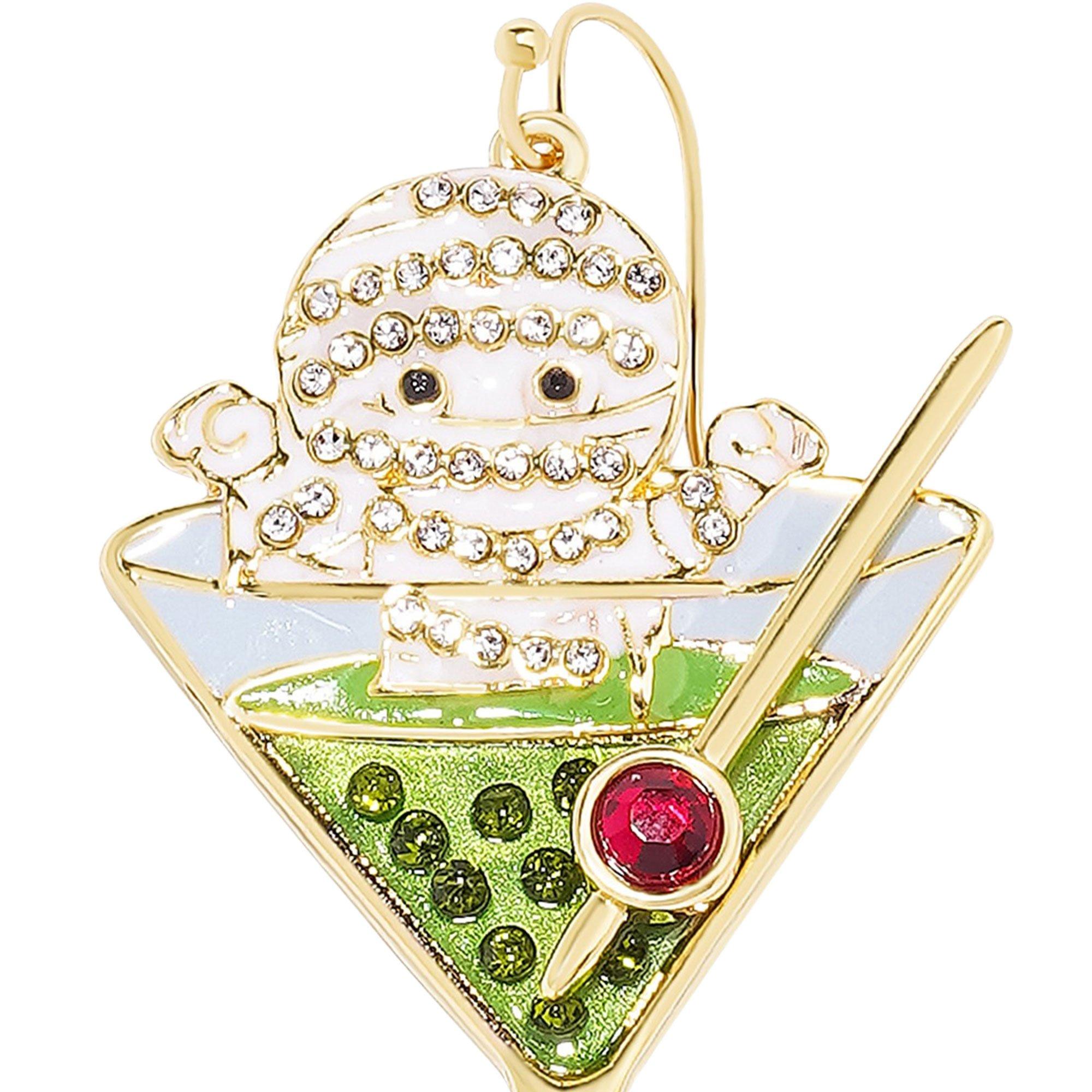 Rhinestone Mummy in a Martini Drop Earrings - Image 2