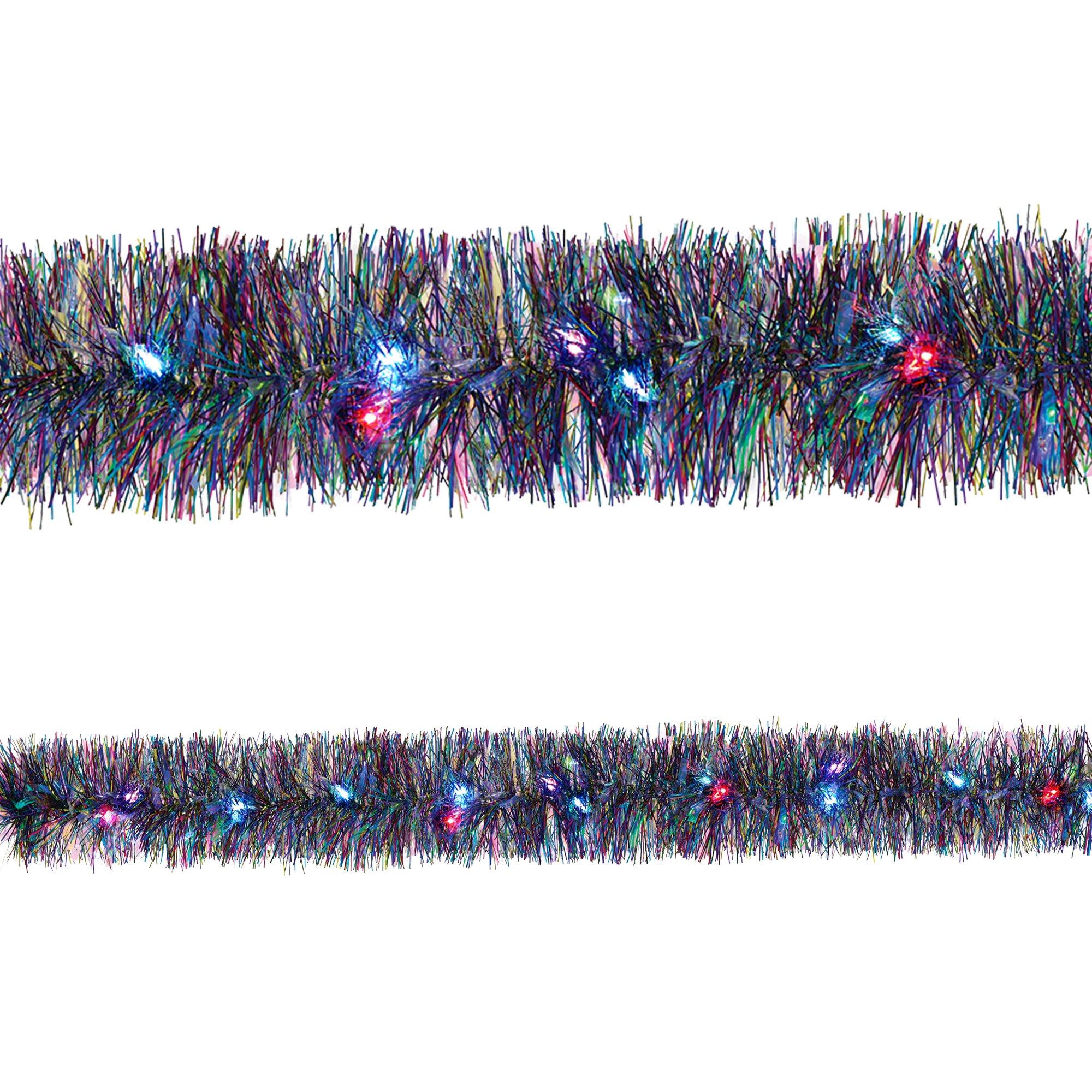 Light-Up Starlight Tinsel Garland. 9ft