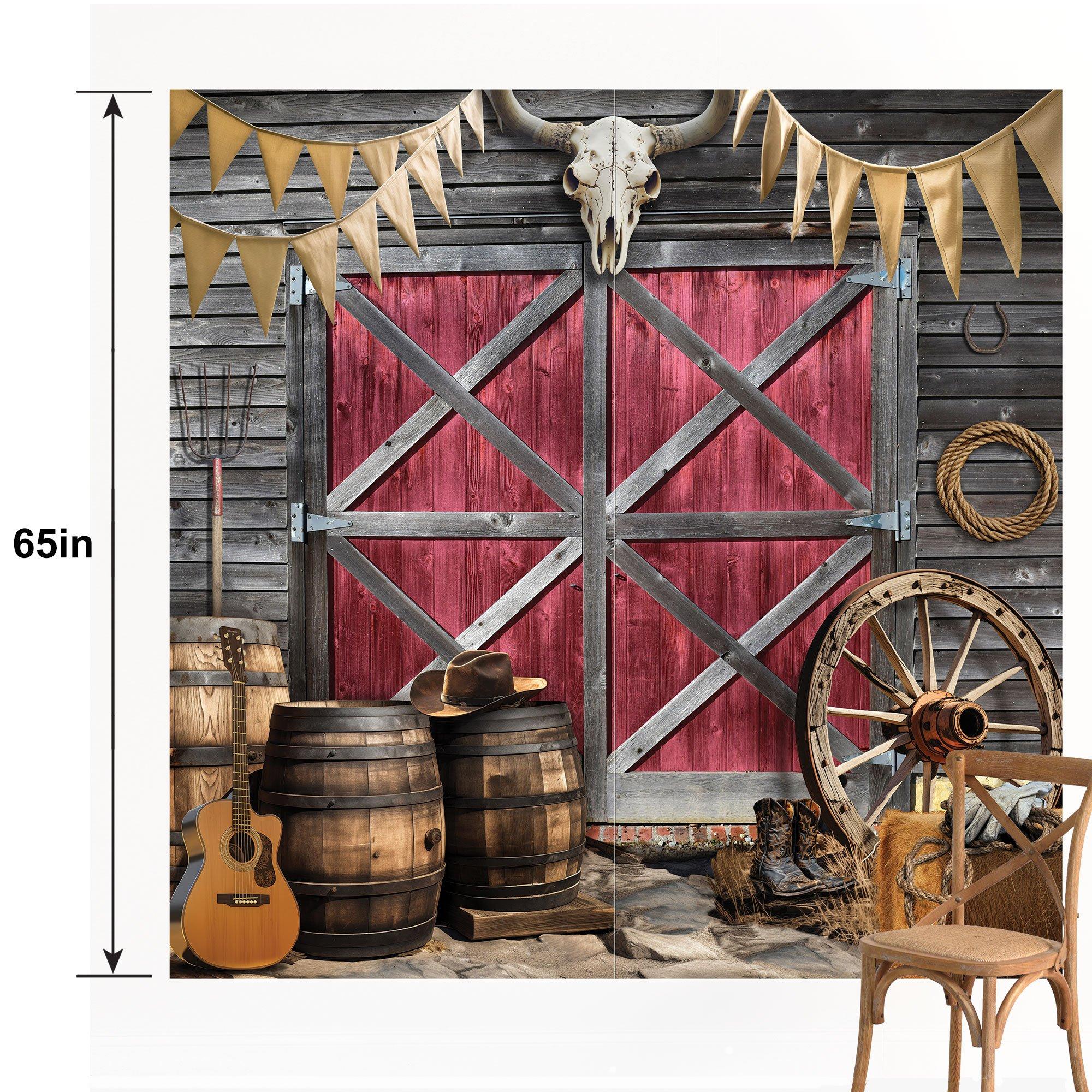 Western Plastic Scene Setter Backdrop. 5.41ft x 5.41ft. 2pc - Image 3