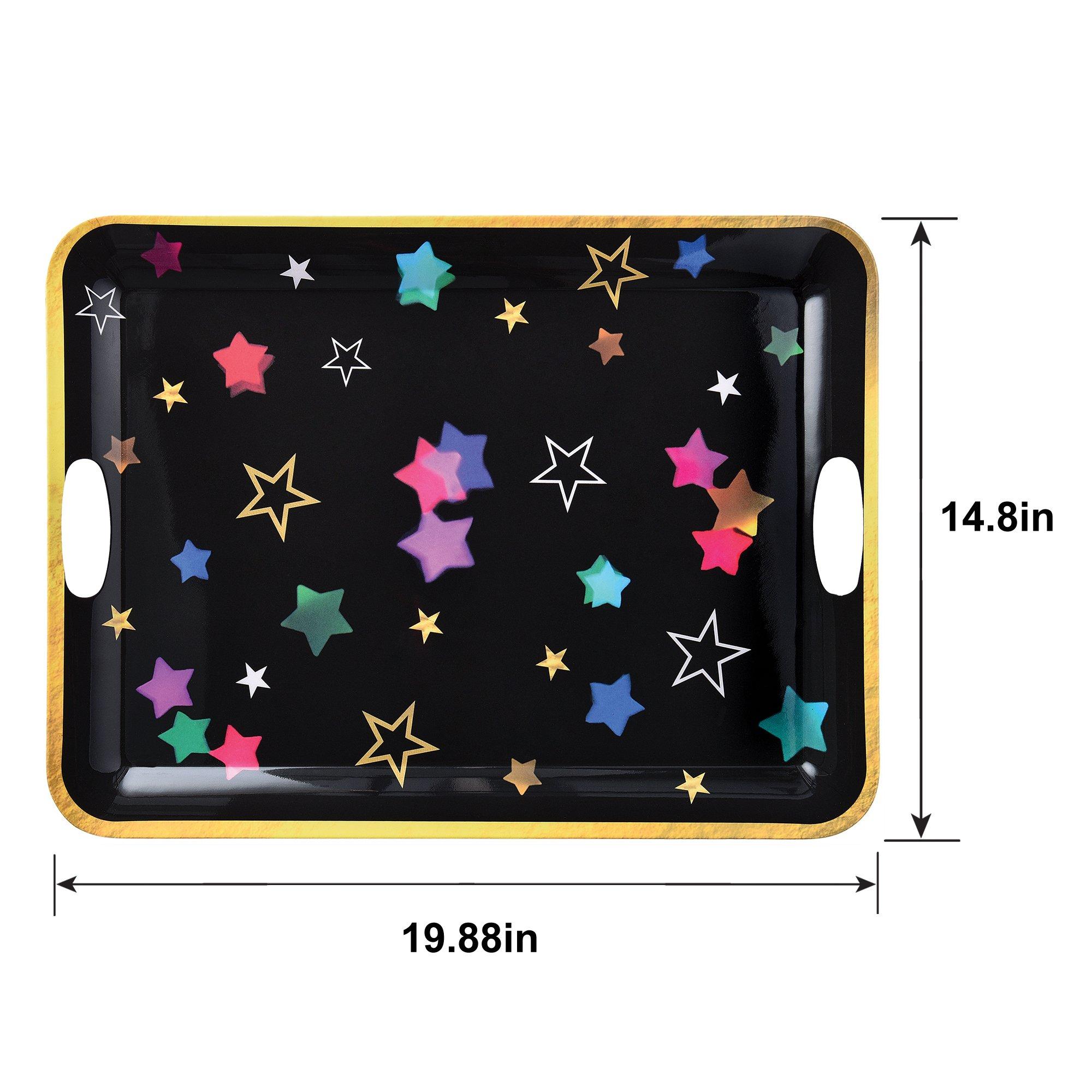 Starlight New Year's Eve Melamine Serving Tray. 19.68in x 14.3in - Image 2