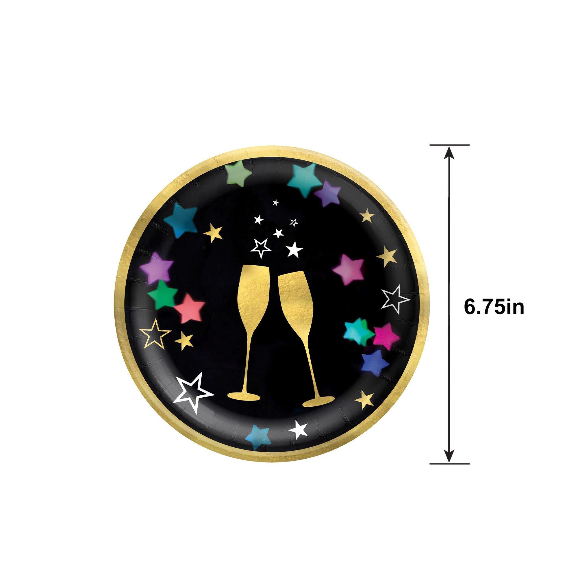 Starlight Clinking Glasses Paper Dessert Plates. 6.75in. 20ct - Image 5