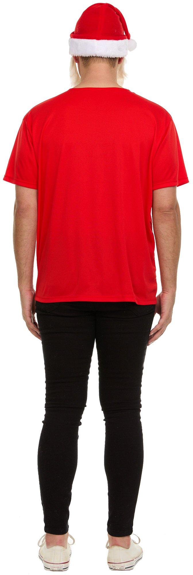 Adult Santa Claus T-shirt & Mask Costume Accessory Kit - Image 3