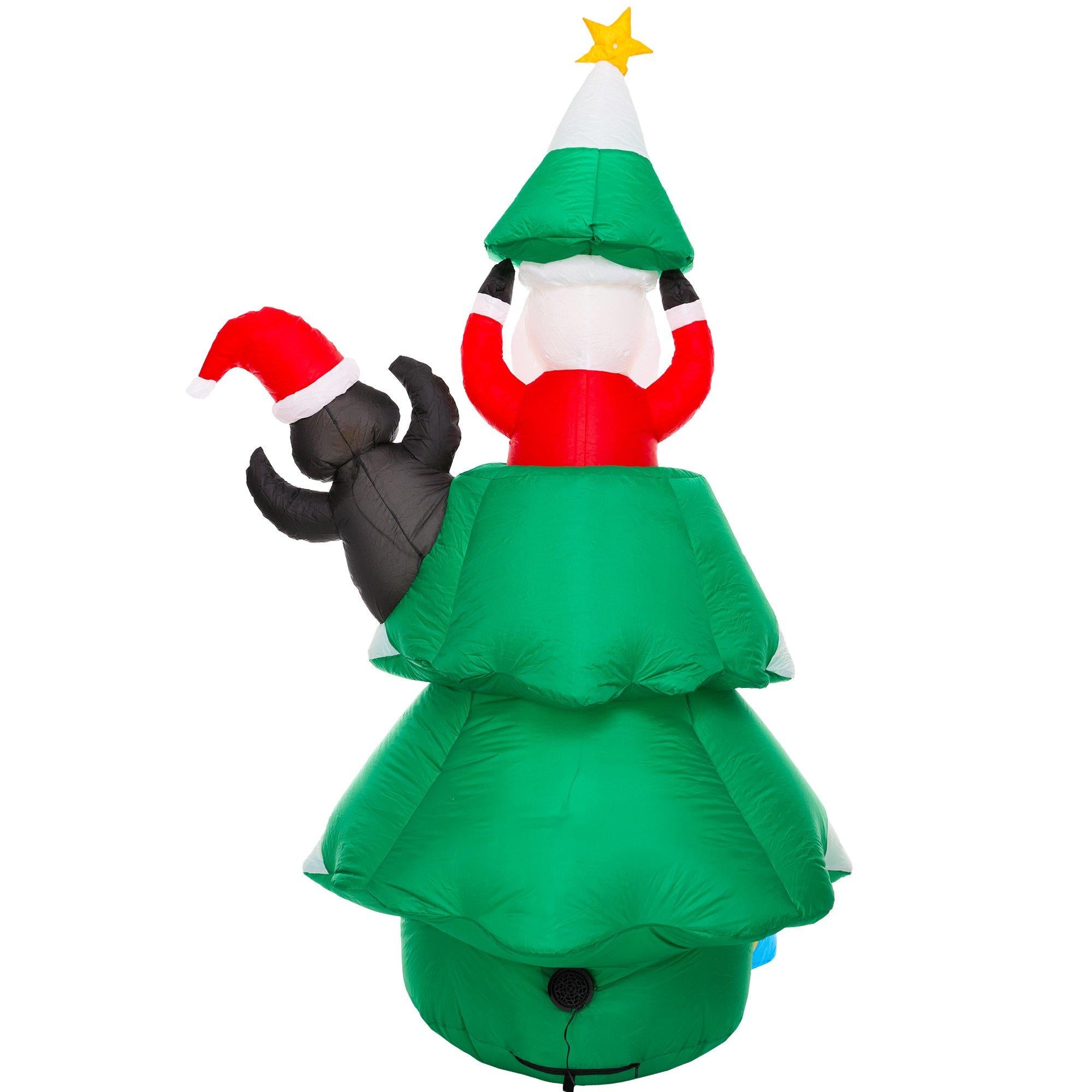 Christmas Tree. Santa Claus & Penguin Inflatable Yard Decoration. 7ft - Image 3