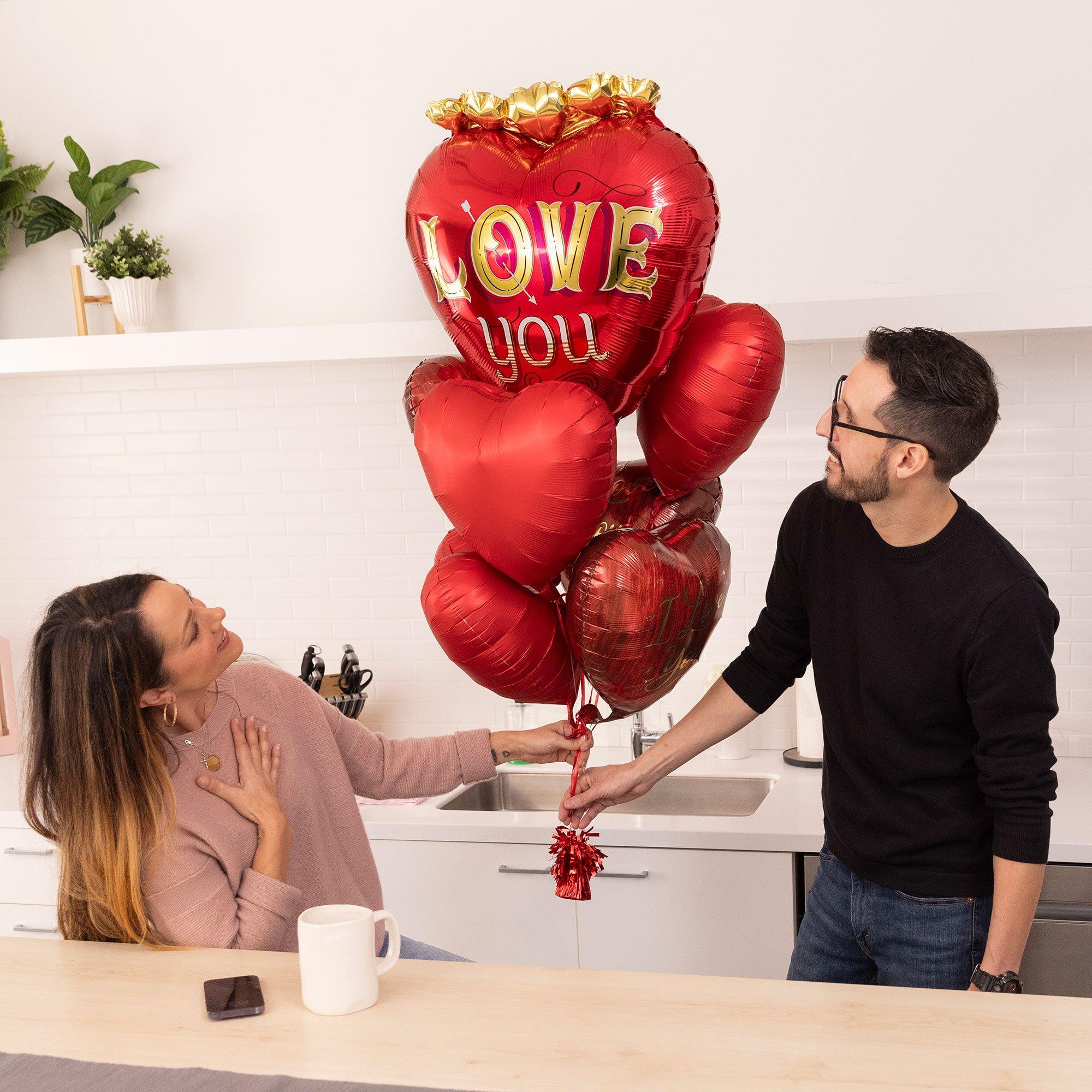 Love You Heart-Shaped Foil Balloon. 20in x 23in - Just My Type - Image 3