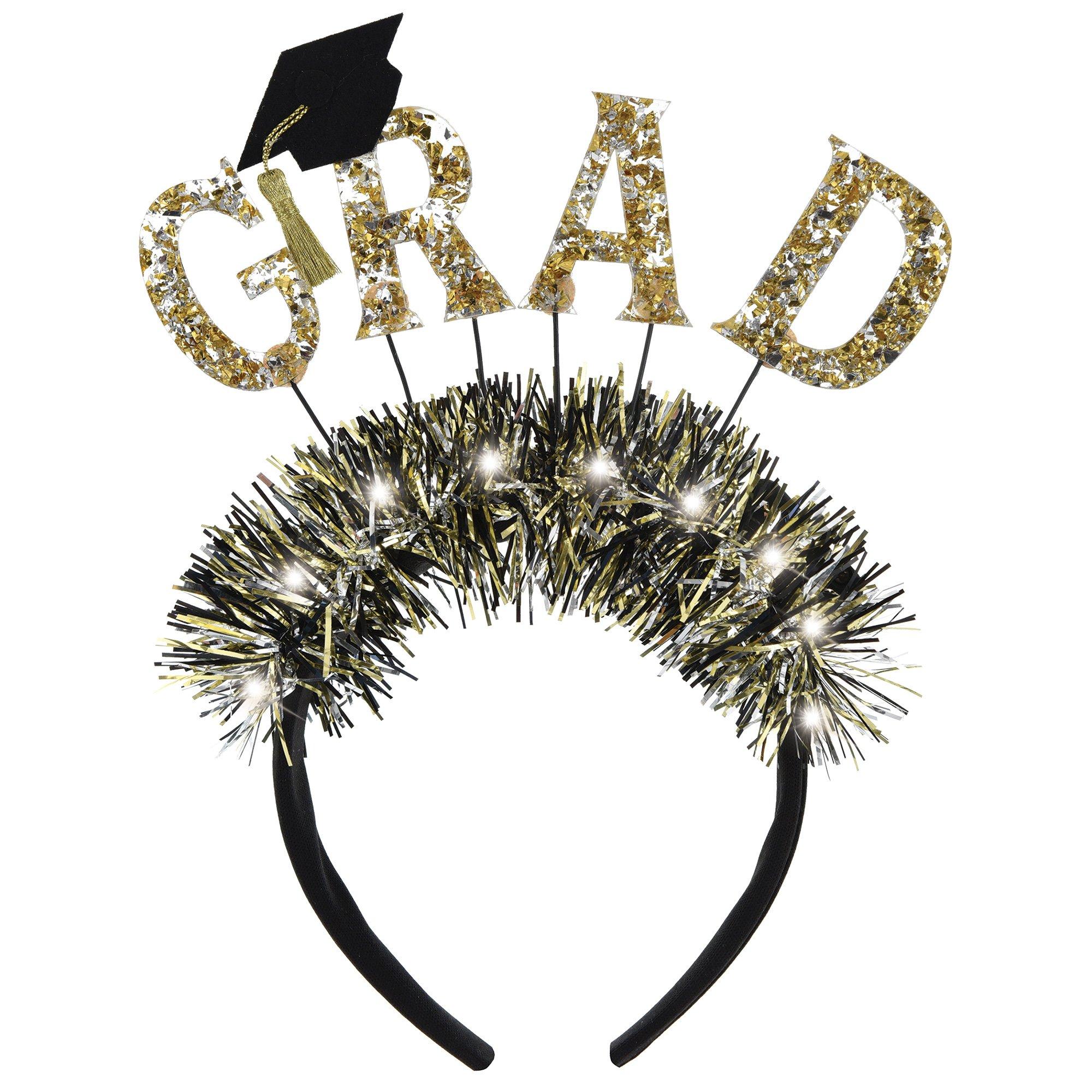 Grad Light-Up Headband. Black Silver & Gold. 1 pc