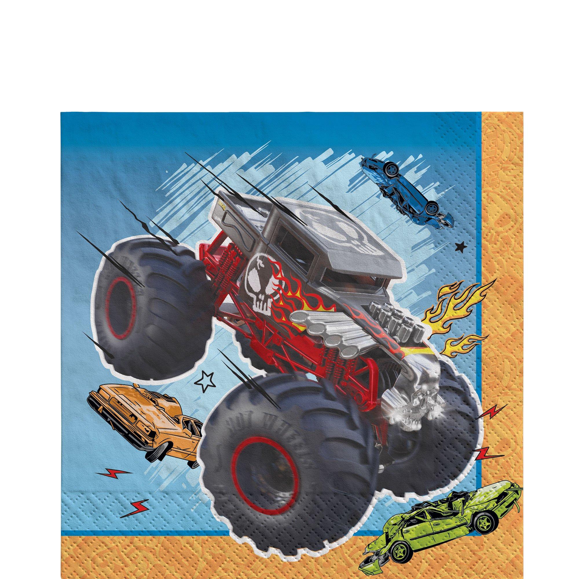 Hot Wheels Monster Trucks Paper Lunch Napkins. 6.5in. 16ct