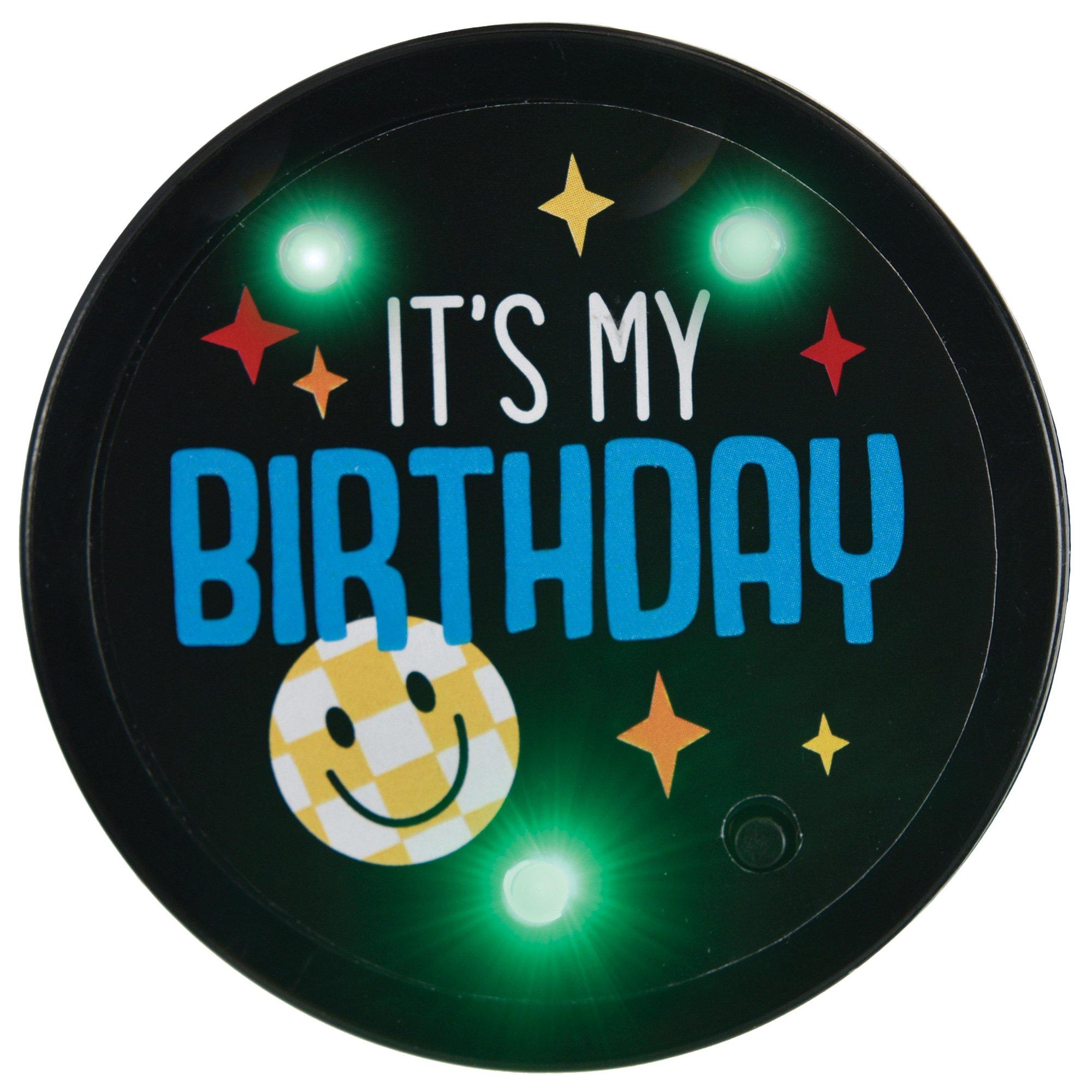 Light-Up It's My Birthday Button. 1pc