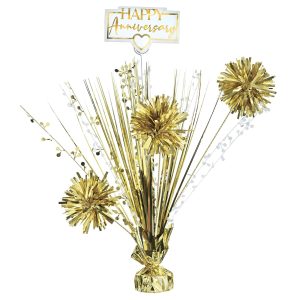 Happy Anniversary Gold Table Centerpiece - Foil Spray. 18in