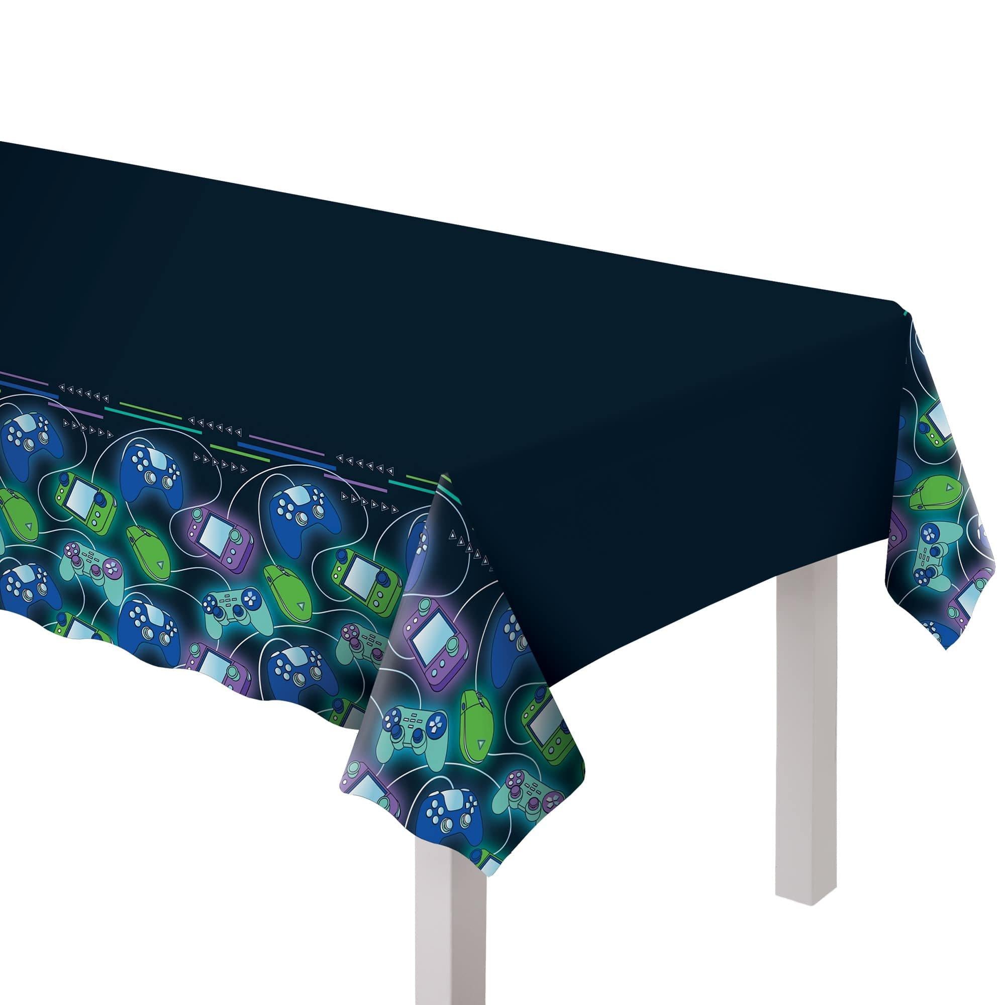 Game On Plastic Table Cover. 54in x 96in