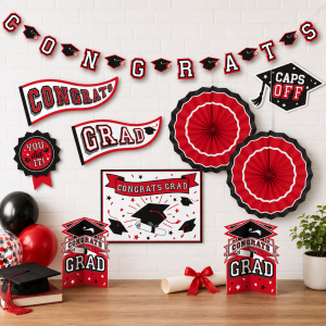 Congrats Grad Room Decorating Kit. 10pc. Assorted Colors