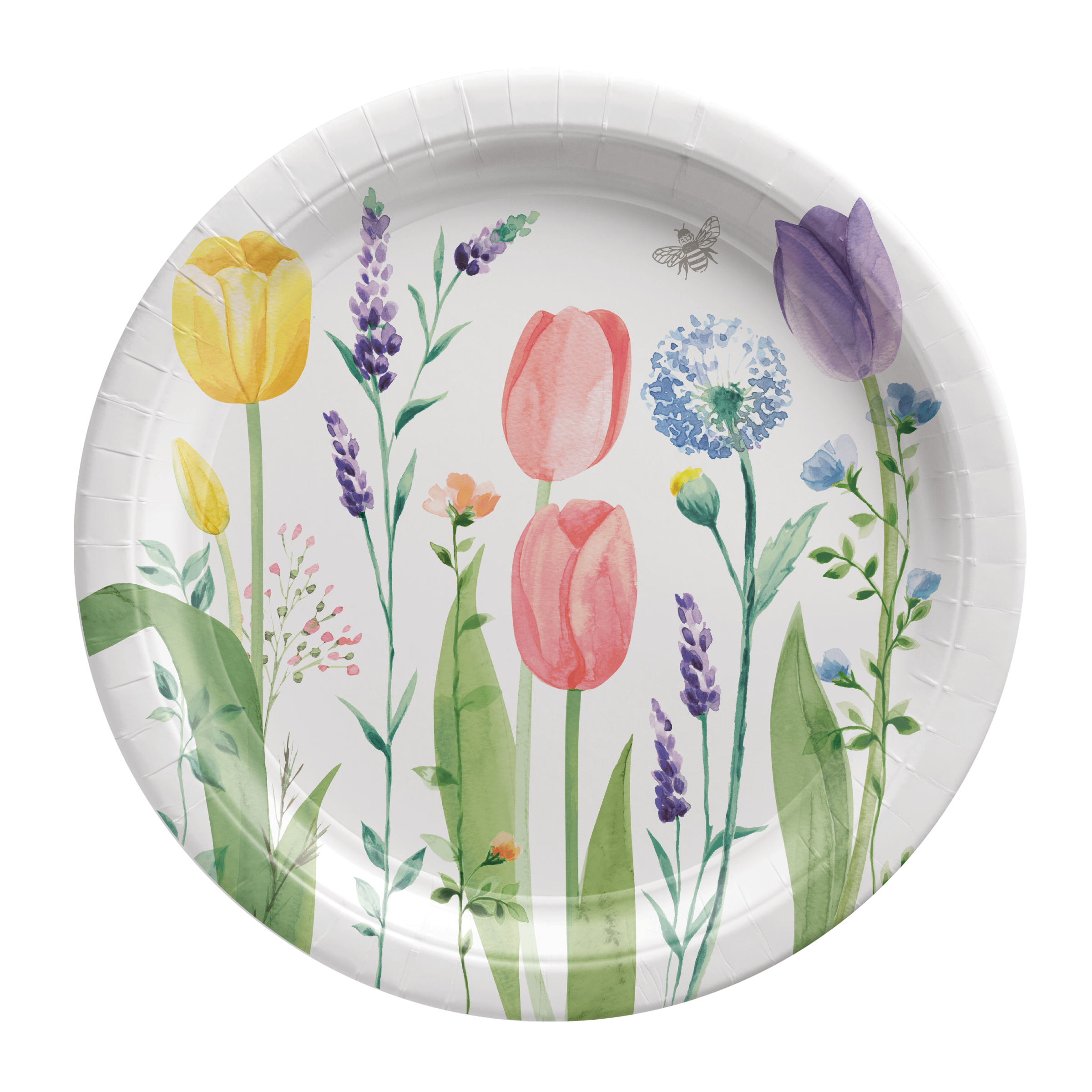 Tulip Garden Paper Lunch Plates. 8ct