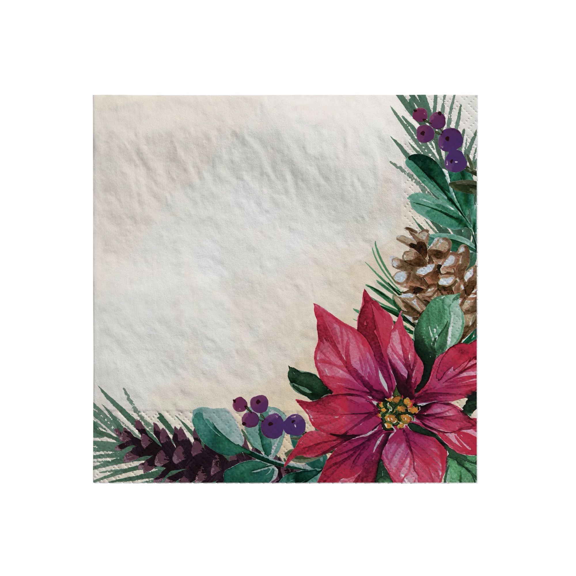 Traditional Poinsettia Napkins. 16ct (Lunch. Beverage or Guest Towel). Assorted Options - Image 2