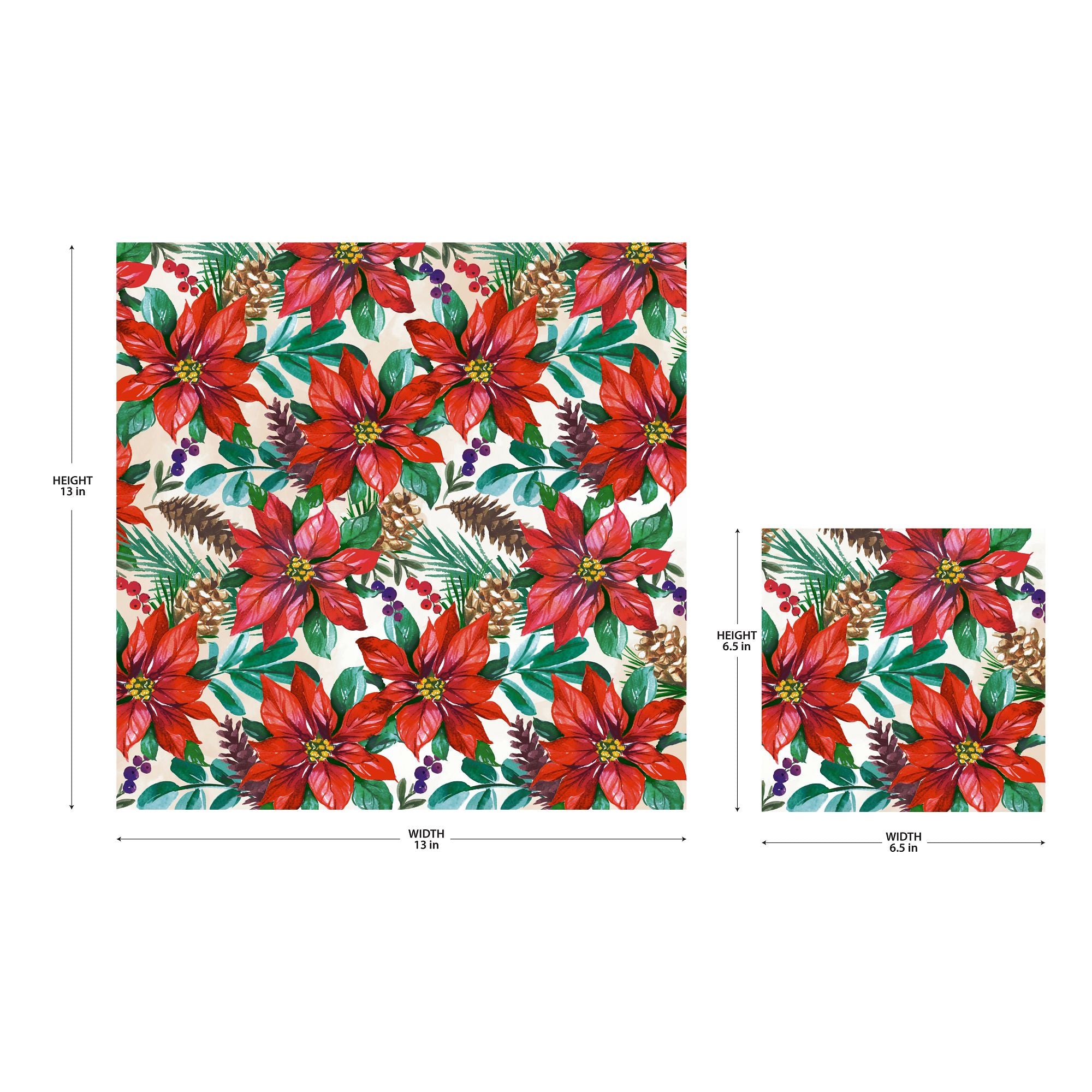 Traditional Poinsettia Napkins. 16ct (Lunch. Beverage or Guest Towel). Assorted Options - Image 7