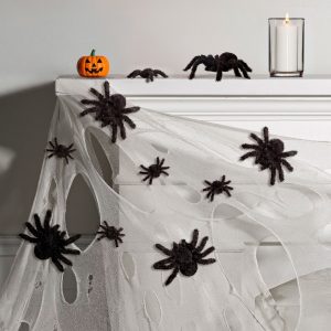 Black Fuzzy Spiders 6ct